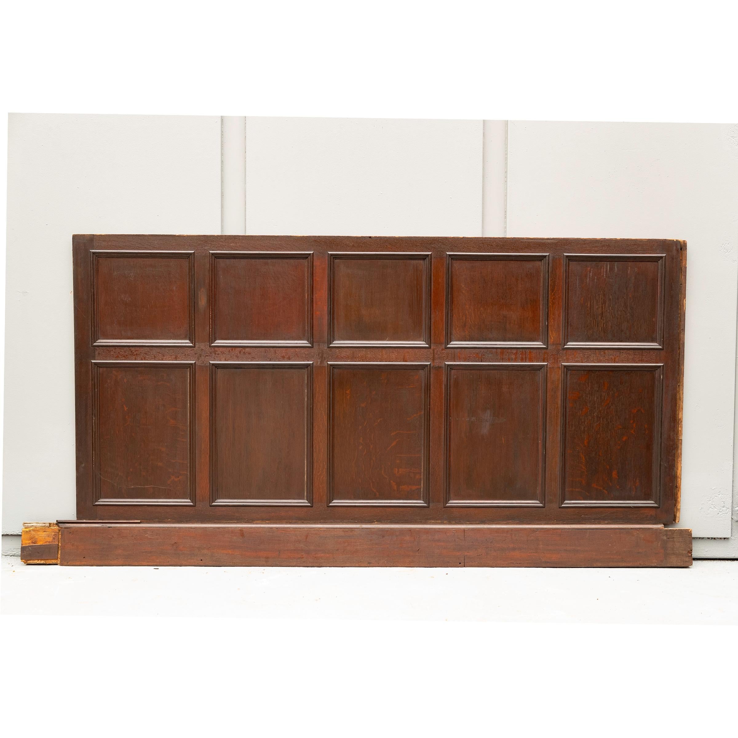 Antique 19th Century Oak and Elm Panelling  Panelled Room - 7 Panels For Sale 11