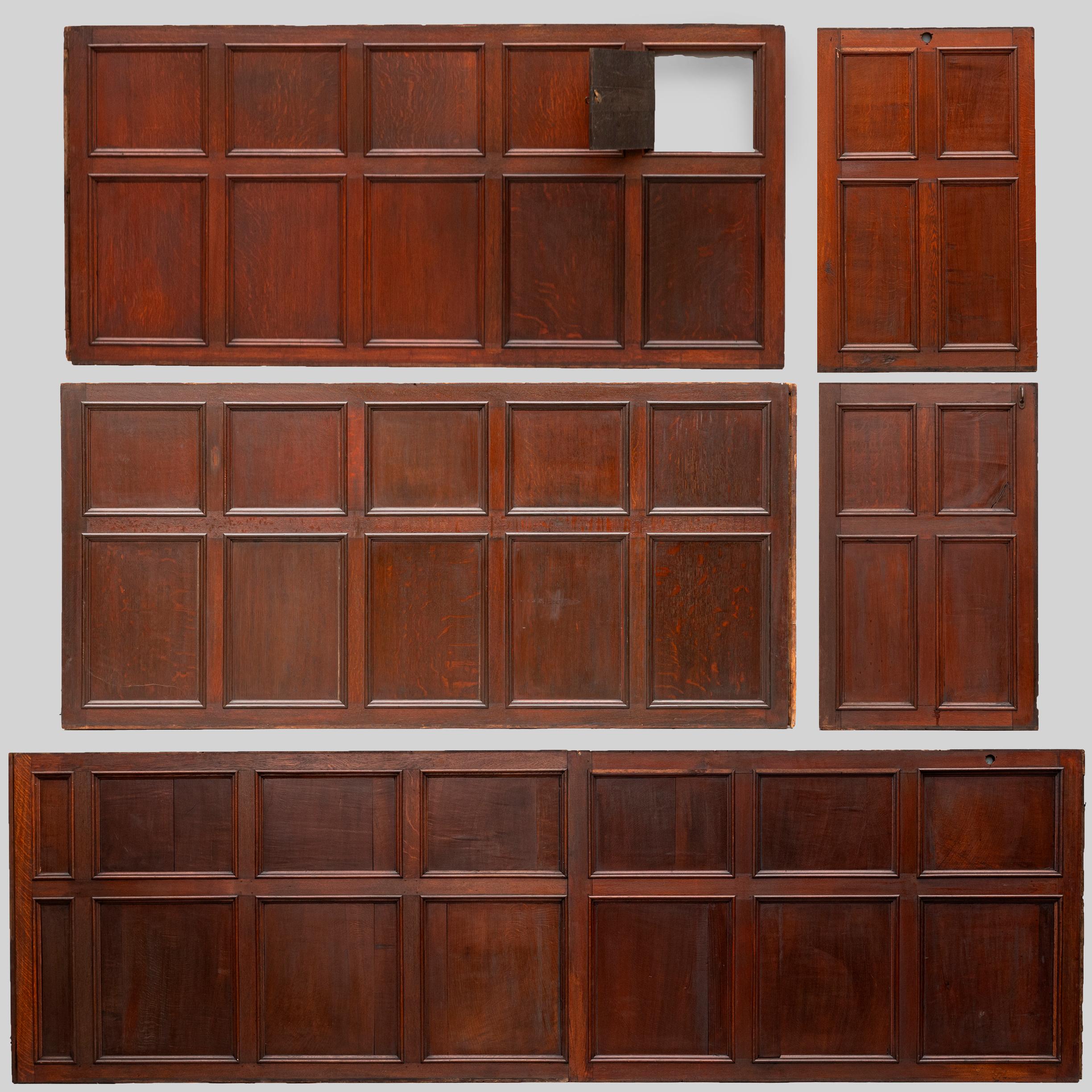 Antique 19th Century Oak and Elm Panelling  Panelled Room - 7 Panels For Sale 15