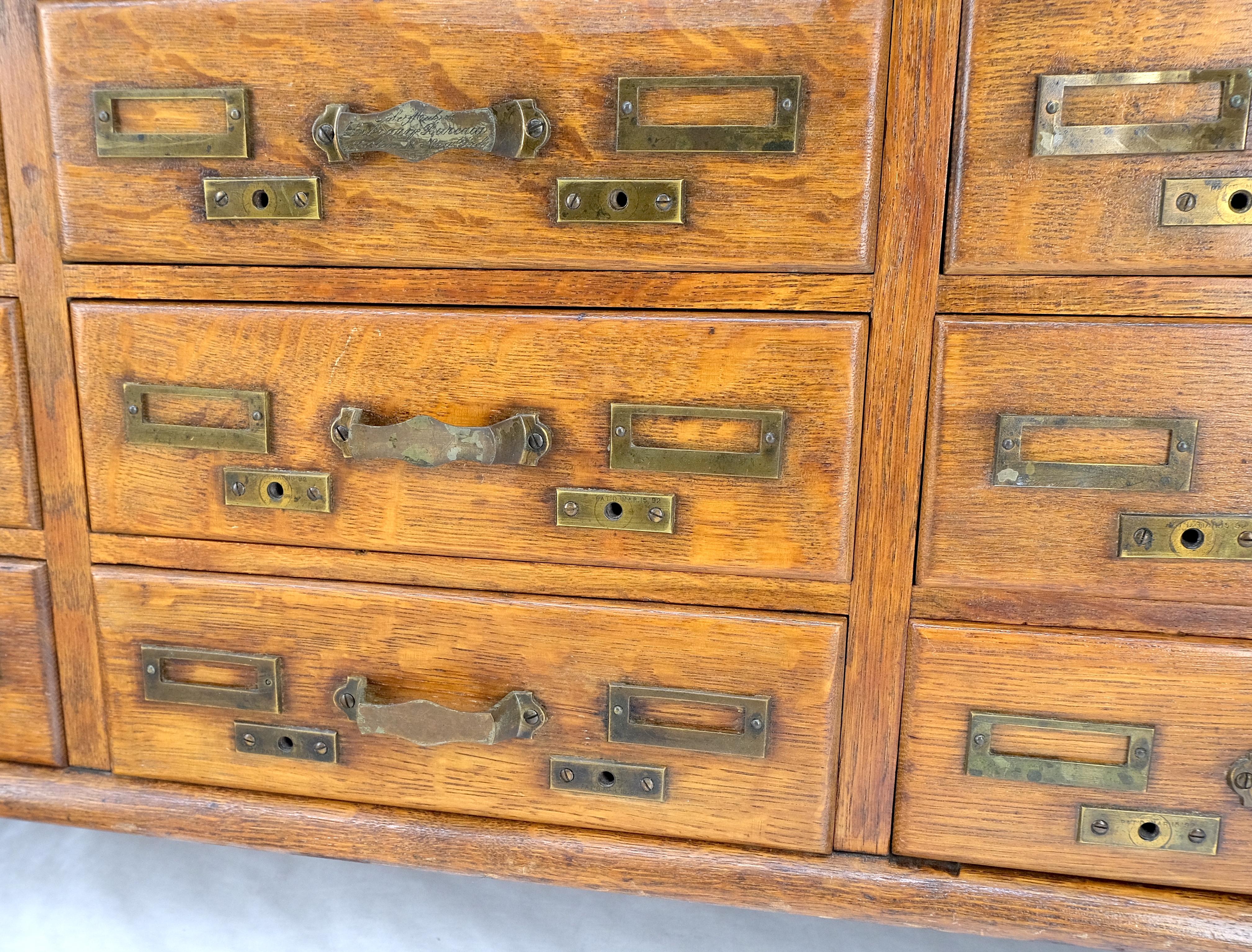 Antique 19th Century Oak Carved Lion Feet 9 Drawers File Cabinet Credenza Mint! For Sale 1