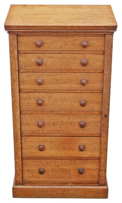Antique 19th Century Oak Wellington Chest of 7 Drawers – Edwards & Roberts