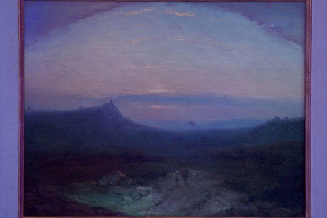Antique 19th Century Oil Landscape Painting of Shepherd by J. Hoppenbrouwers 7