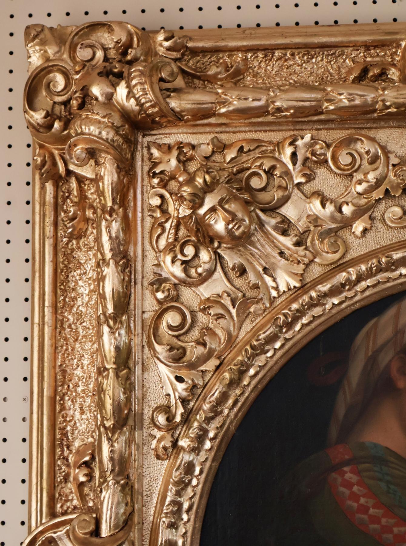 italien ​Antique 19th Century Oil on Canvas Madonna of The Chair After Raphael en vente