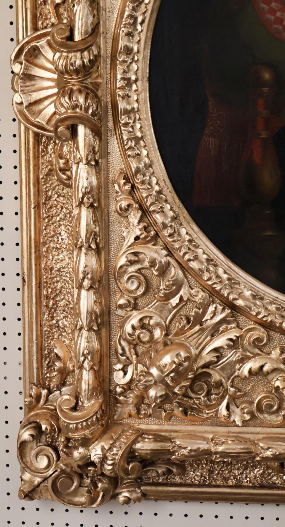 Brossé ​Antique 19th Century Oil on Canvas Madonna of The Chair After Raphael en vente