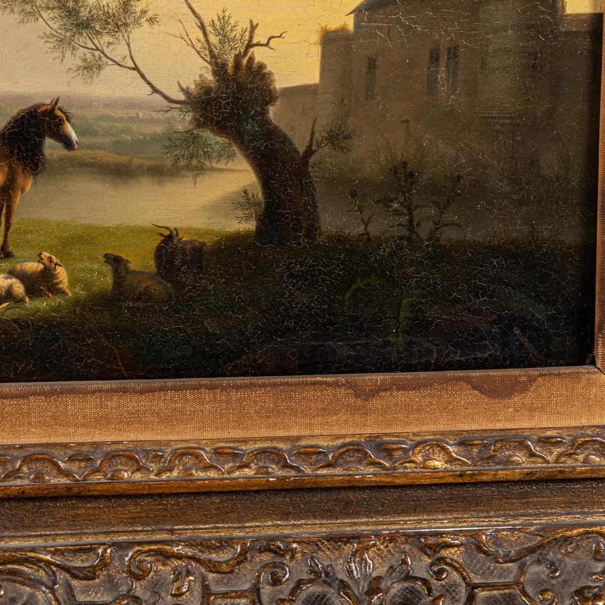 Antique 19th Century Oil On Panel Pastoral Setting, Martin Verstappen 1773-1852 For Sale 10