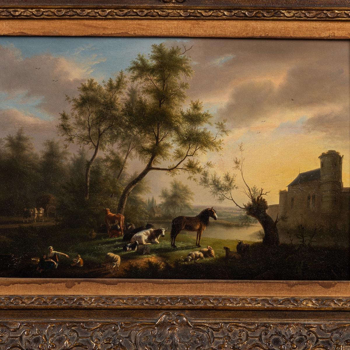 Other Antique 19th Century Oil On Panel Pastoral Setting, Martin Verstappen 1773-1852 For Sale