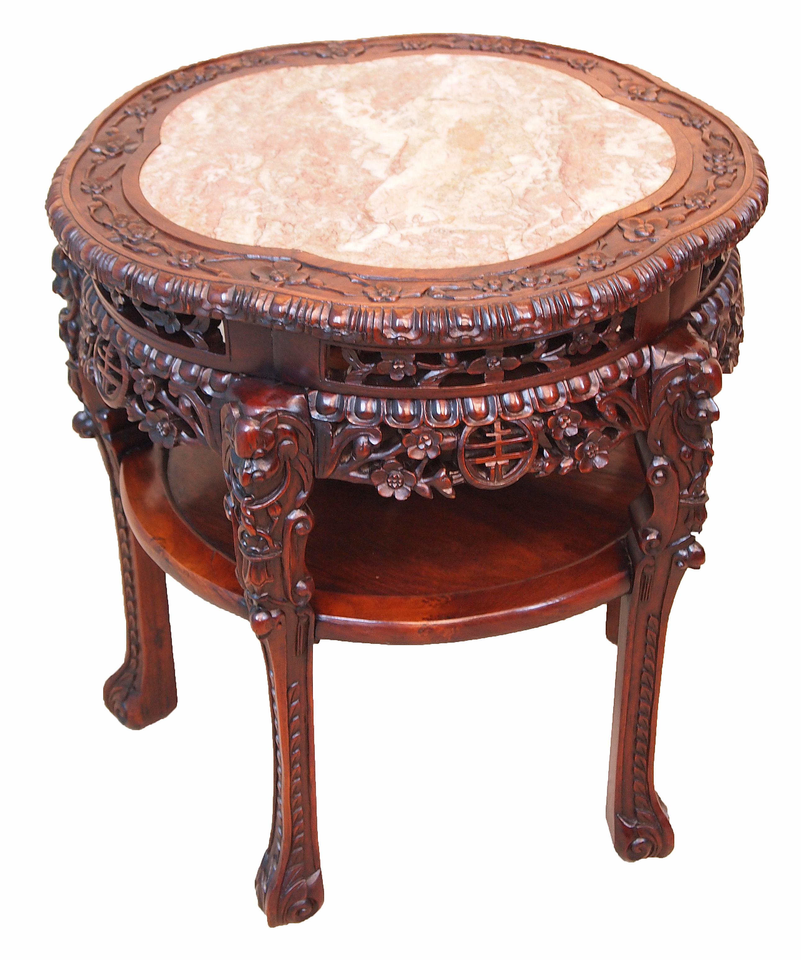 Chinese Export Antique 19th Century Oriental Hardwood Table For Sale