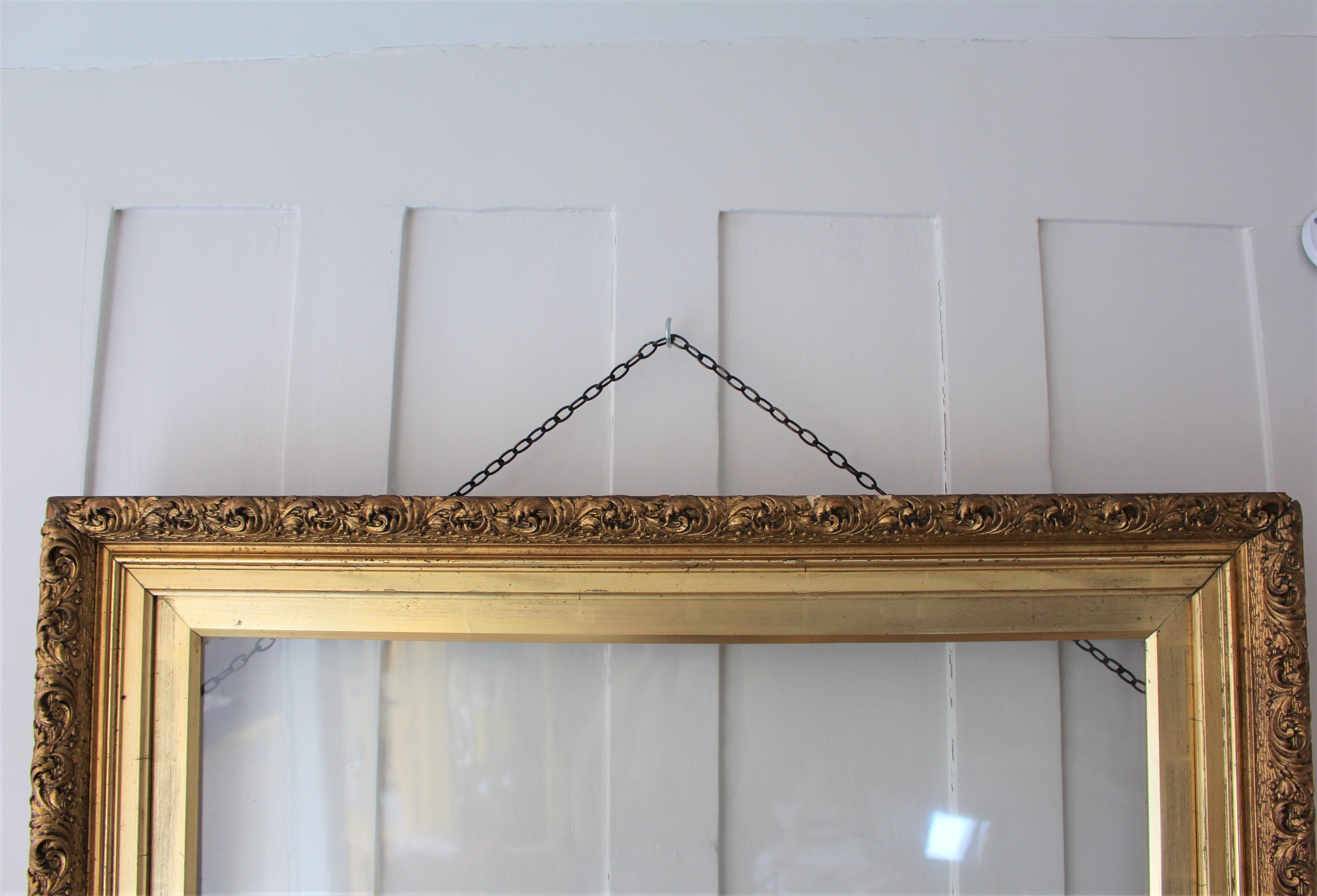 Antique 19th Century Ornate Carved Foliate Giltwood Photo Picture Frame Rippled For Sale 3
