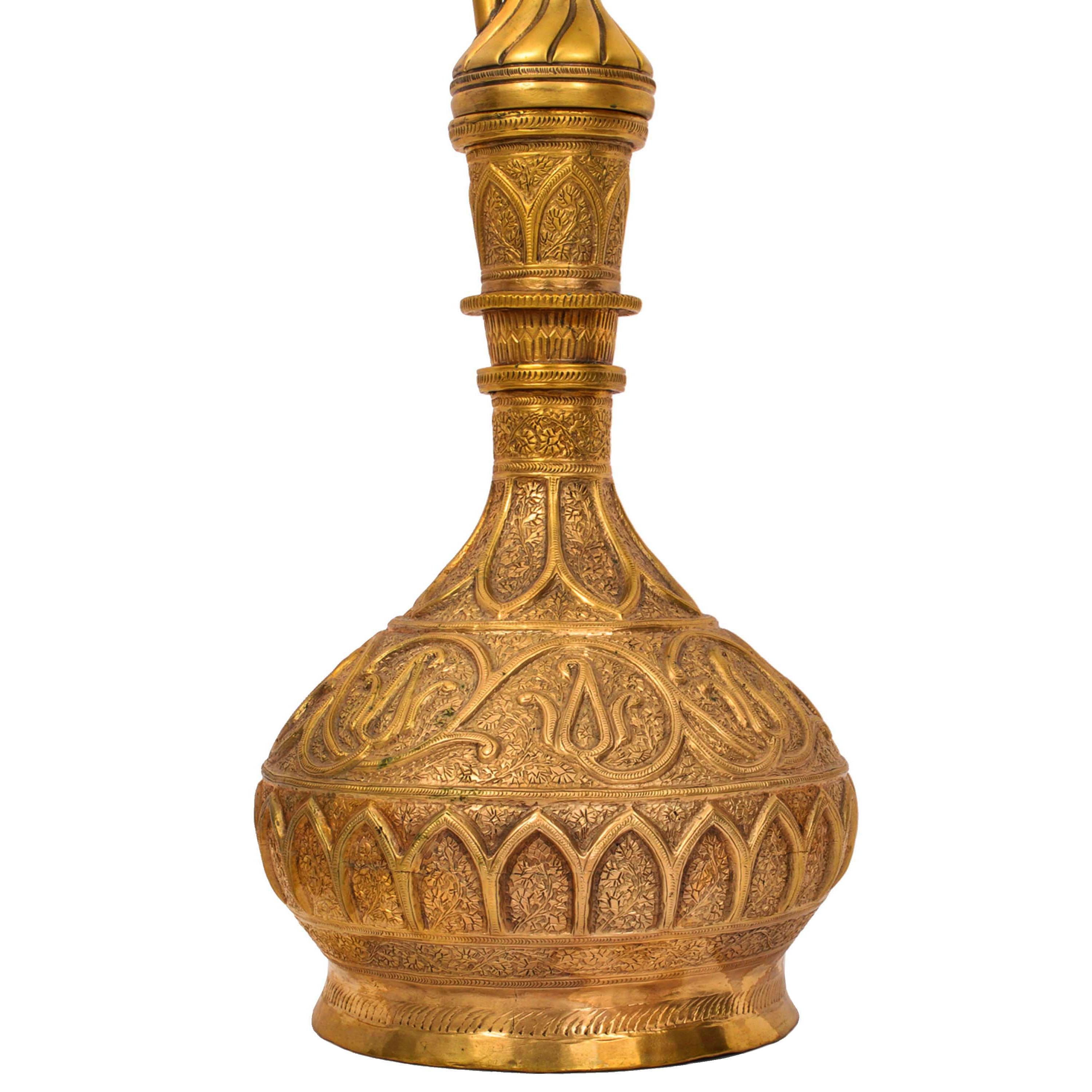 Antike ottomanische islamische Tombak Nargile- Hookah aus vergoldetem Kupfer, 19. Jahrhundert, Türkei  (Türkisch) im Angebot