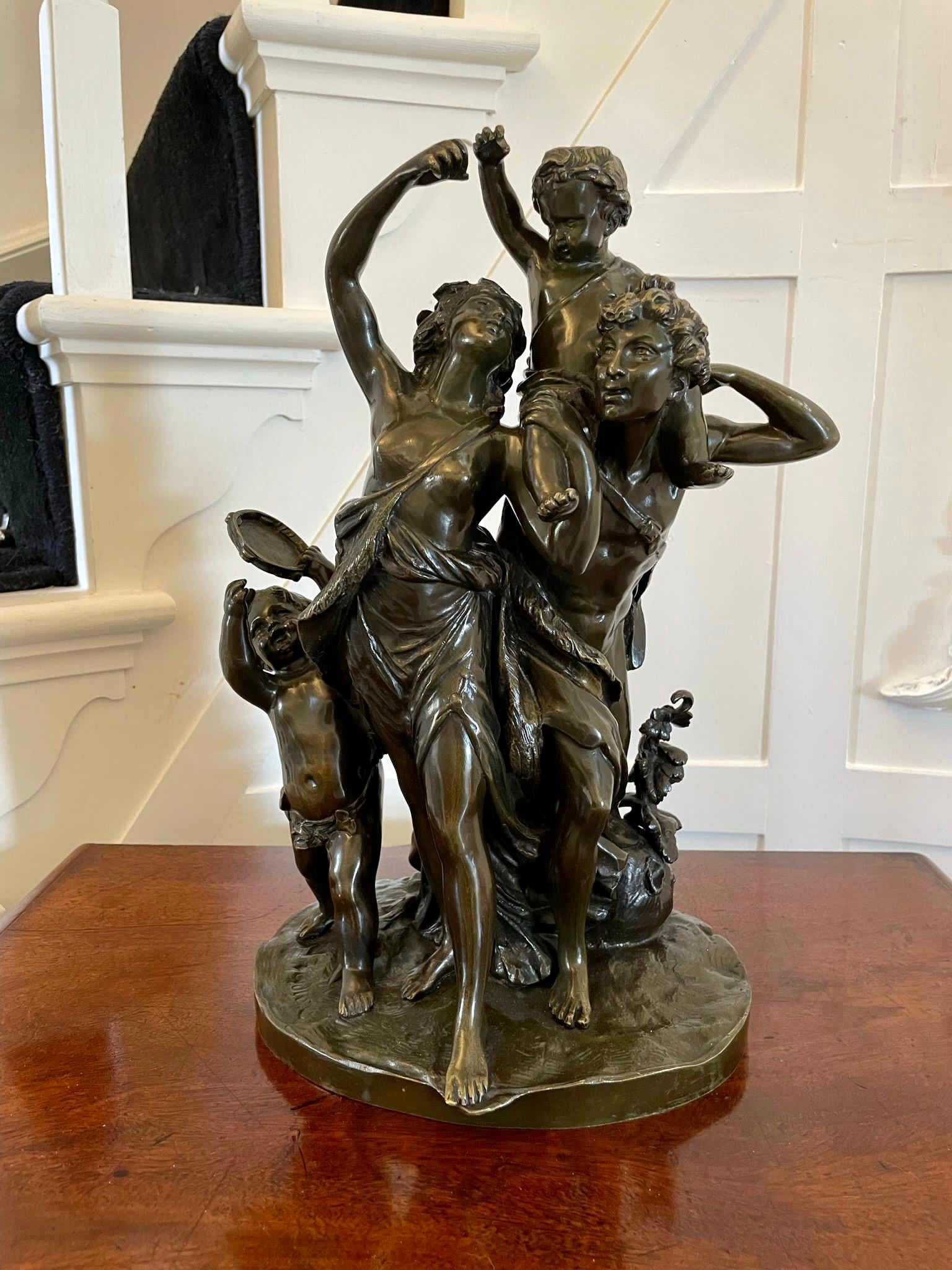 Antique 19th Century Outstanding Quality Bronze Dancing Maidens Statue For Sale 2