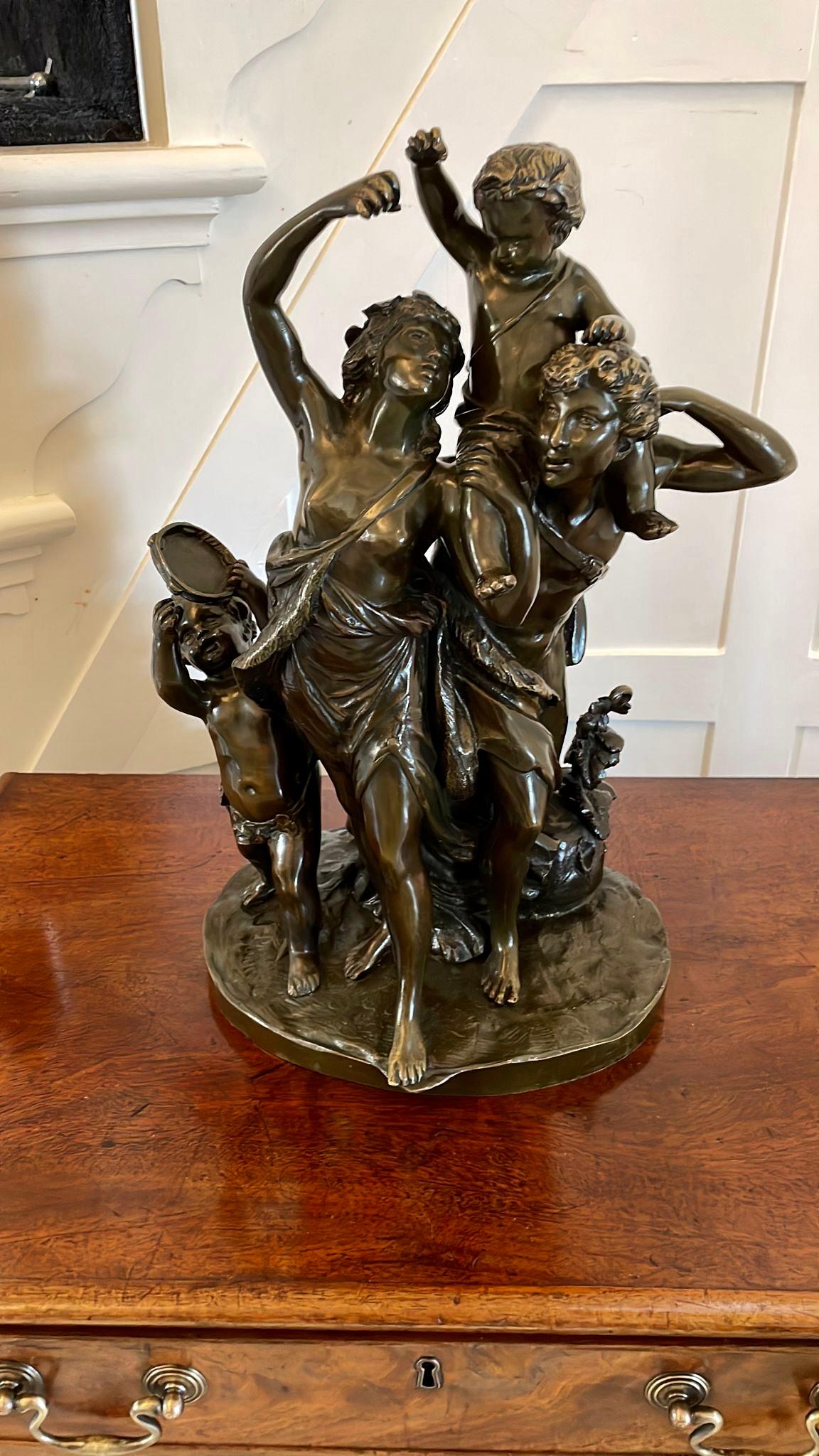 Antique 19th Century Outstanding Quality Bronze Dancing Maidens Statue For Sale 3