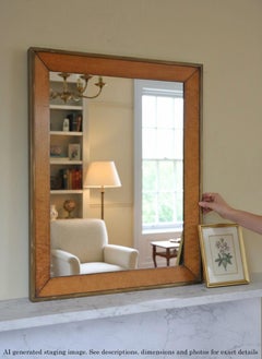 Antique 19th Century Overmantle Wall Mirror- Quality Birdseye Maple Frame