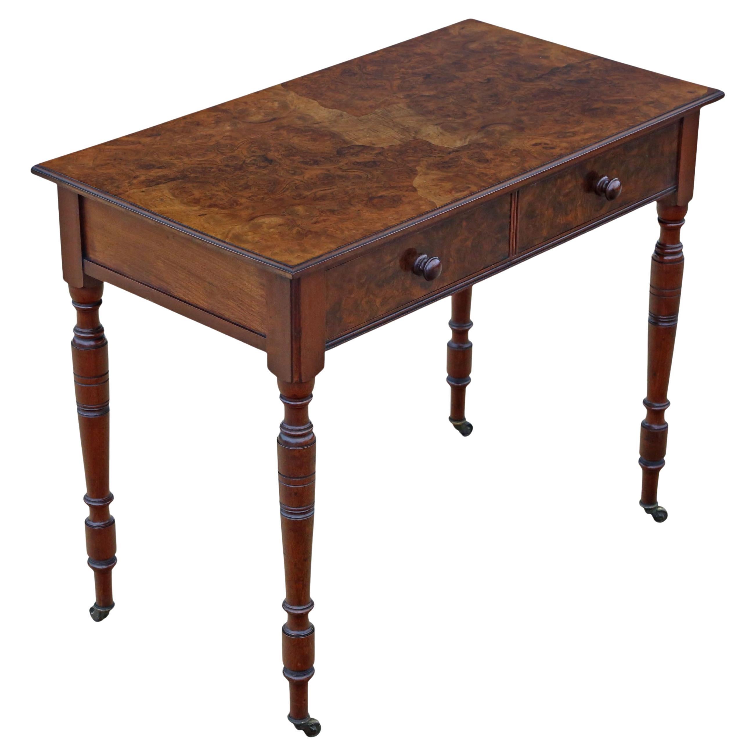 Antique 19th Century Oyster Burr Walnut Writing or Dressing Table – Fine Quality For Sale