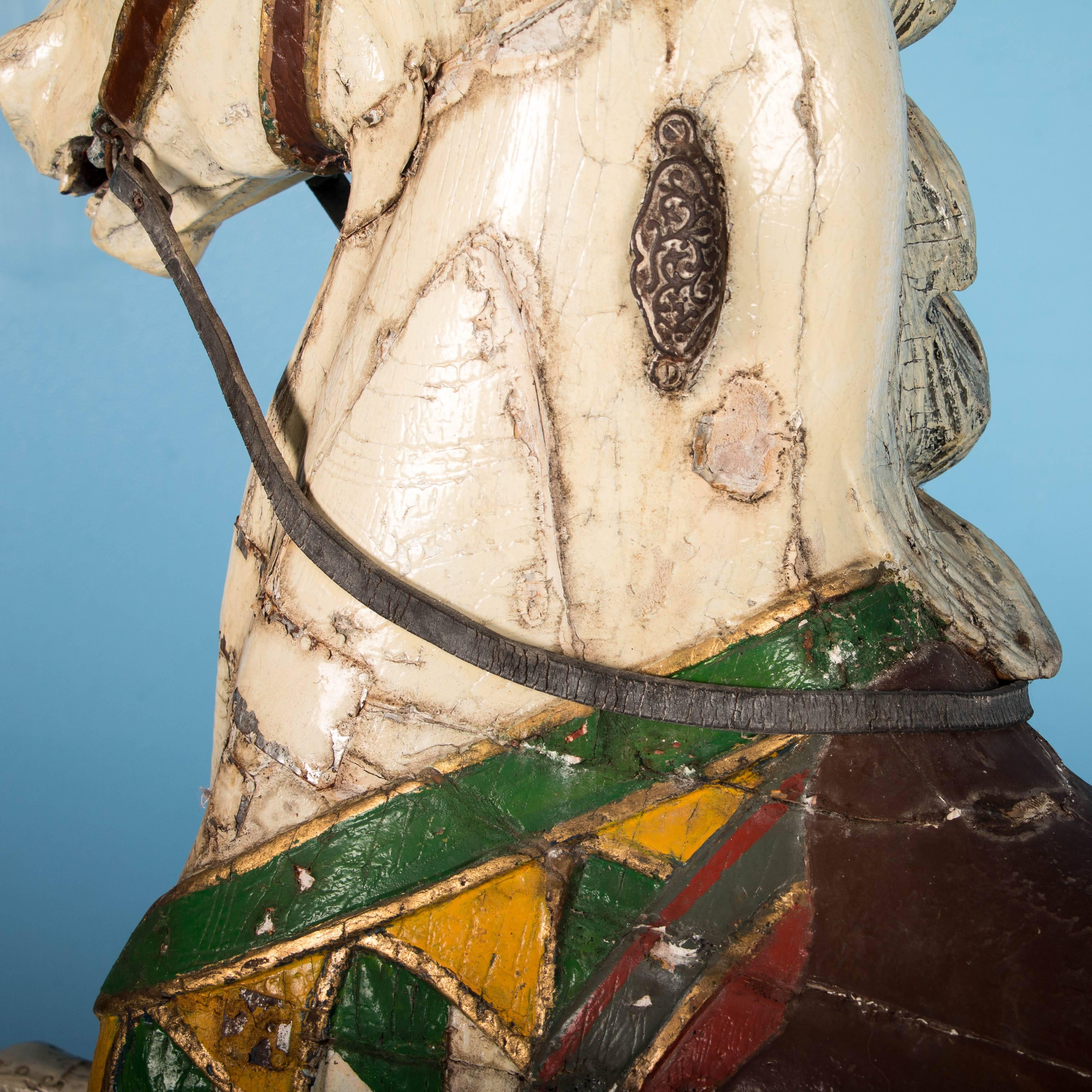 Antique cheval de manège peint du 19ème siècle 3