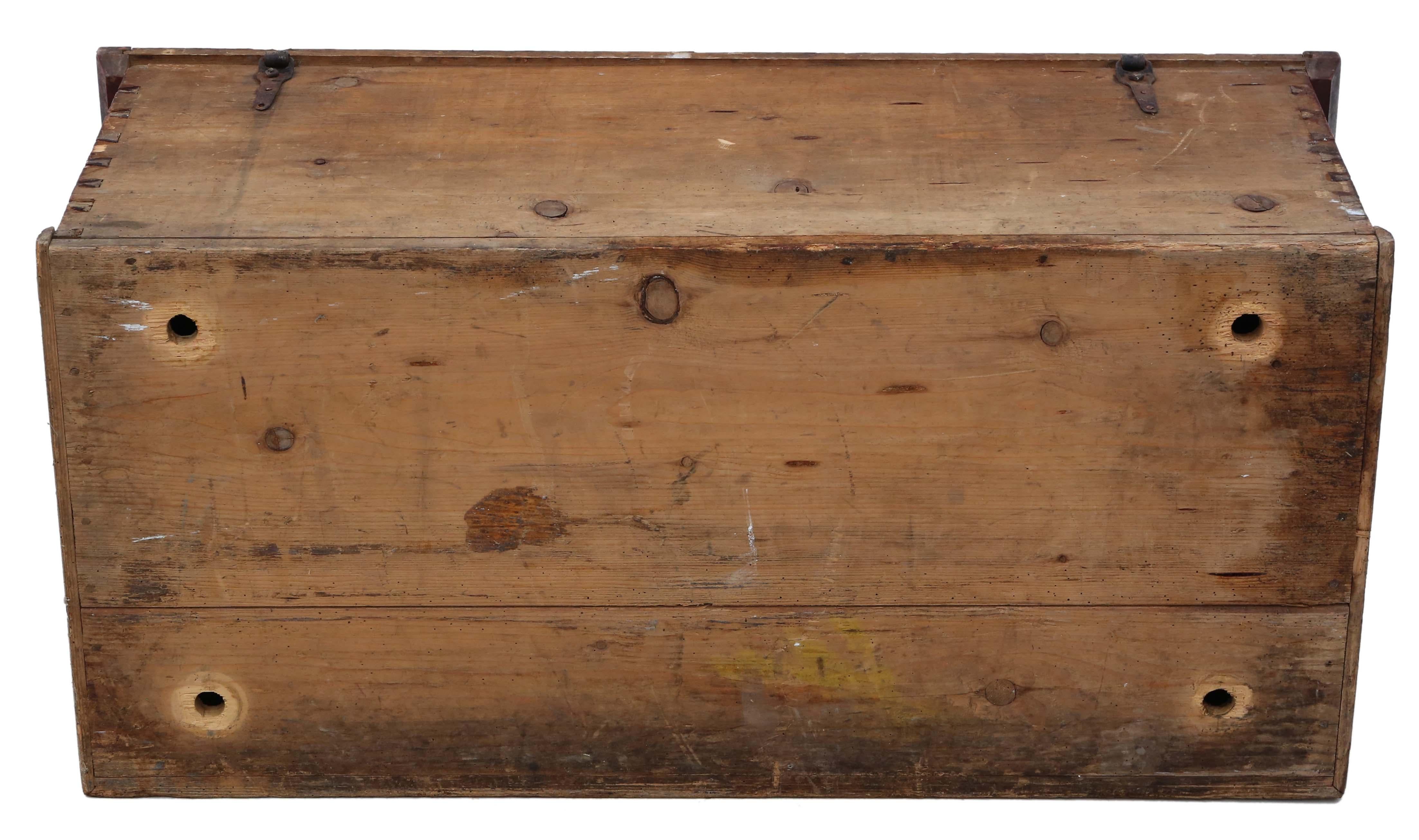 Antique 19th Century Painted Coffer Box Marriage Chest For Sale 3