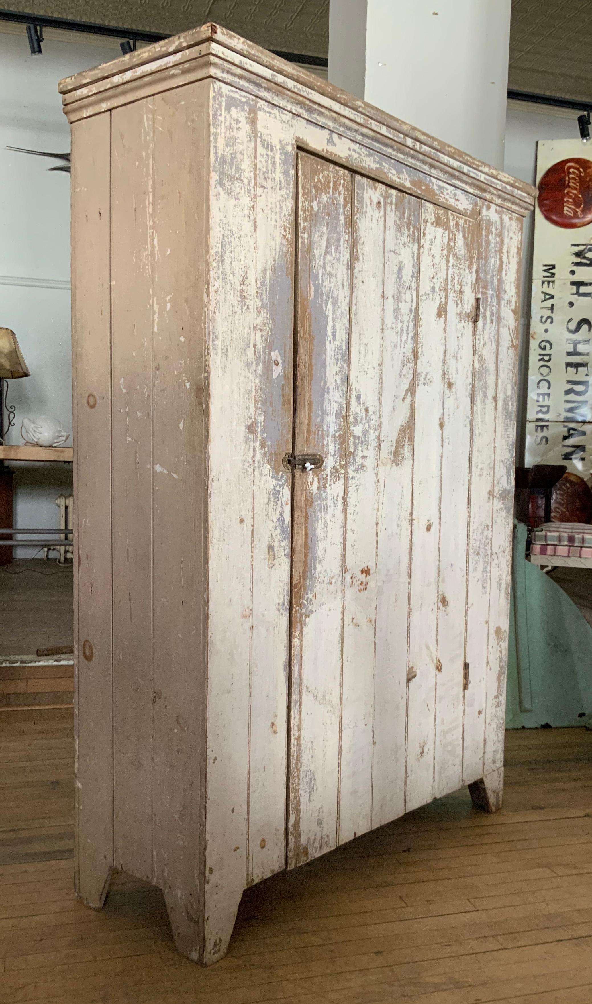 Antique 19th Century Painted Country Cupboard 1