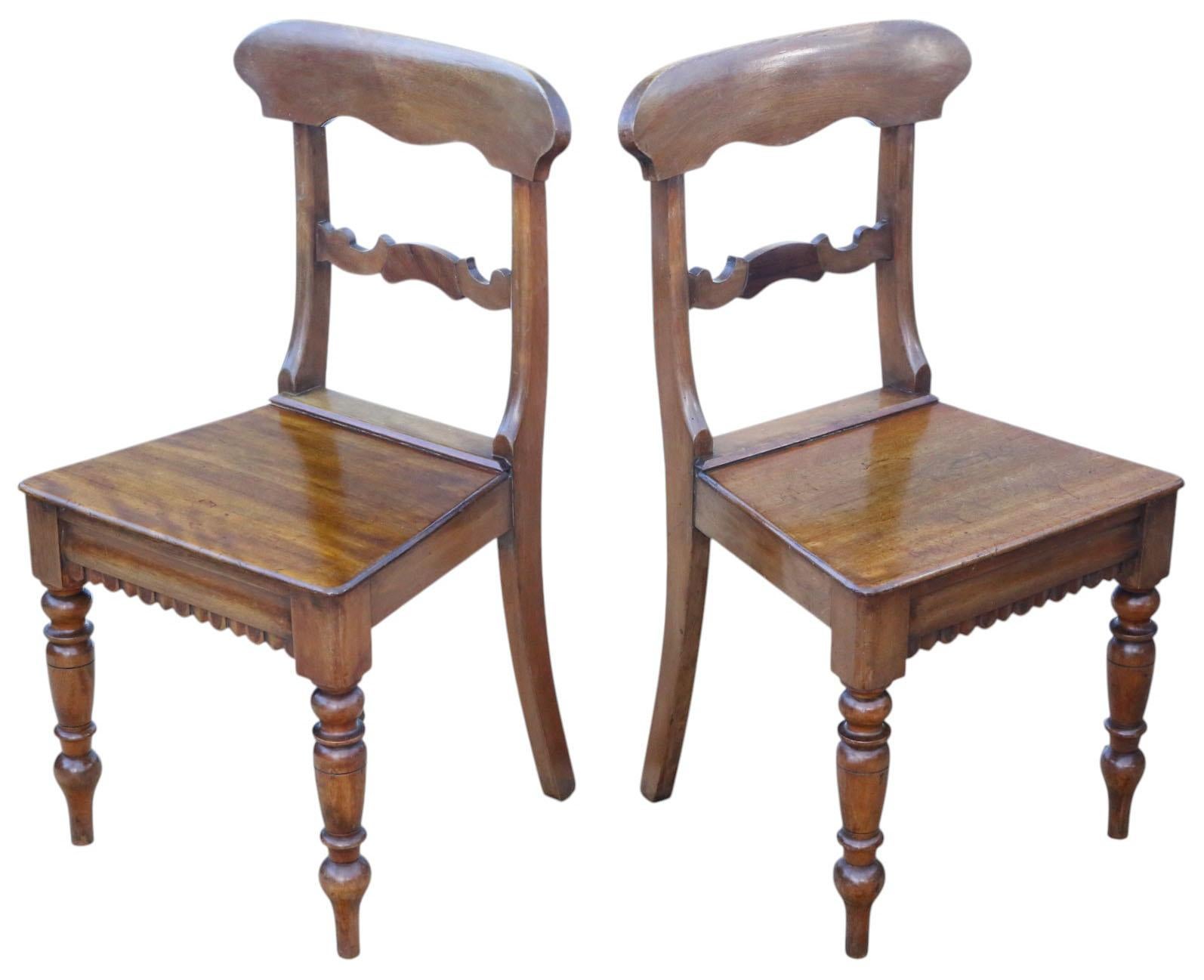 Ancienne paire de chaises en acajou du 19e siècle Cuisine, salle à manger, hall ou bureau Bon état - En vente à Wisbech, Cambridgeshire