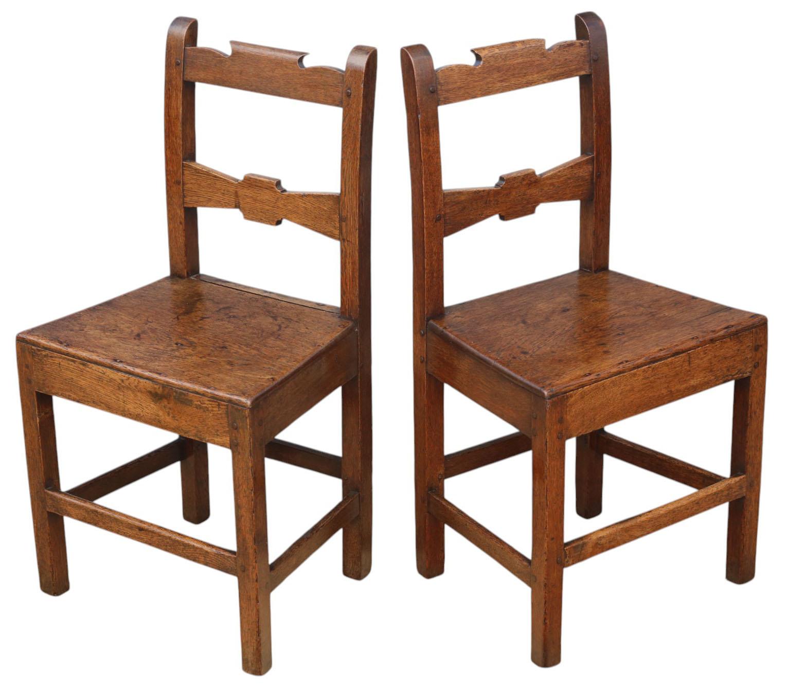 Pareja de sillas antiguas de roble del siglo XIX - Sillas de cocina y de recibidor de gran calidad Británico en venta