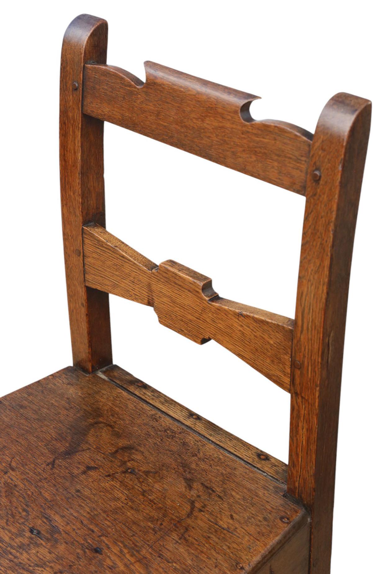 Pareja de sillas antiguas de roble del siglo XIX - Sillas de cocina y de recibidor de gran calidad en Bueno estado para la venta en Wisbech, Cambridgeshire