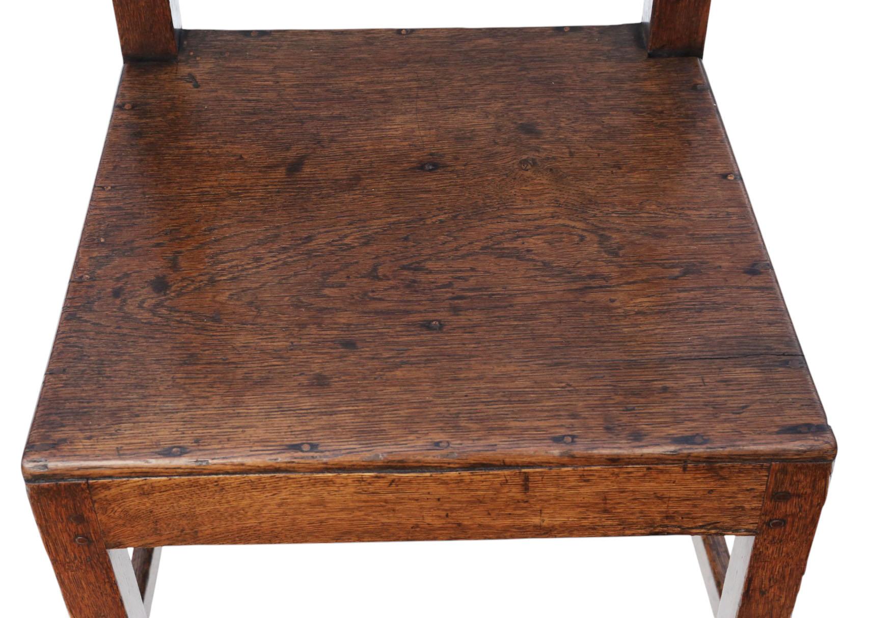 Pareja de sillas antiguas de roble del siglo XIX - Sillas de cocina y de recibidor de gran calidad en venta 1