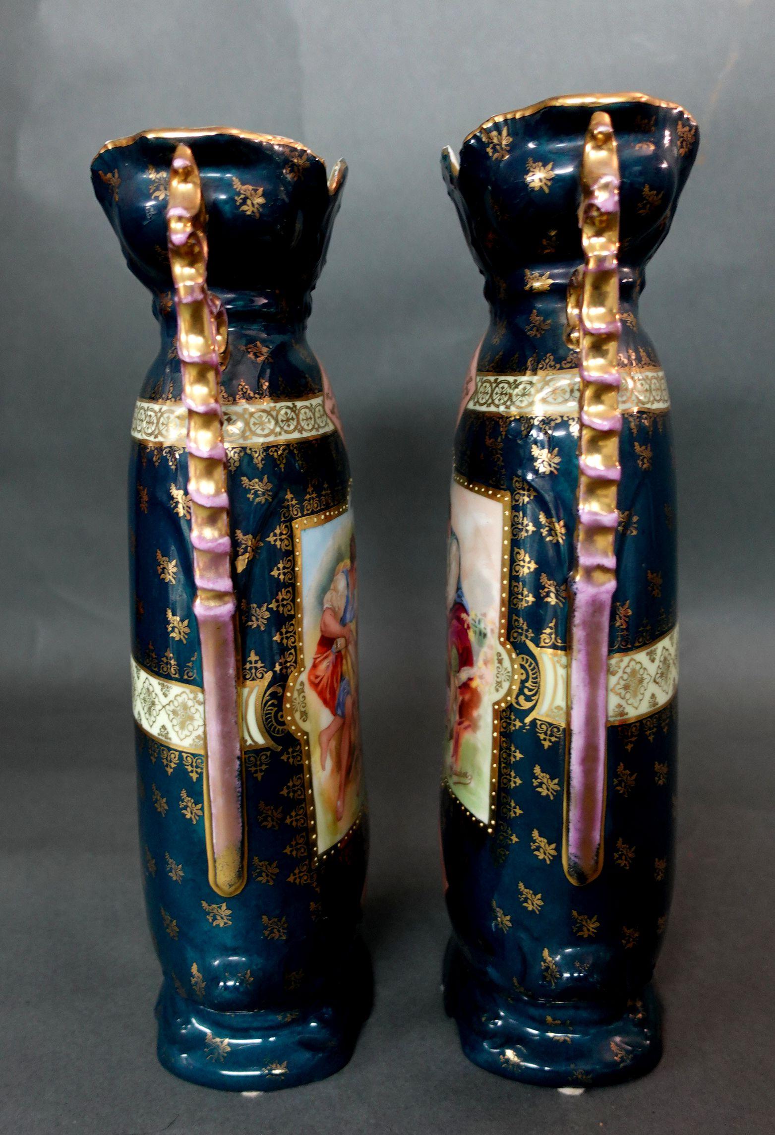 Paire de vases autrichiens Victoria Carlsbad du 19ème siècle « marqués » en vente 8