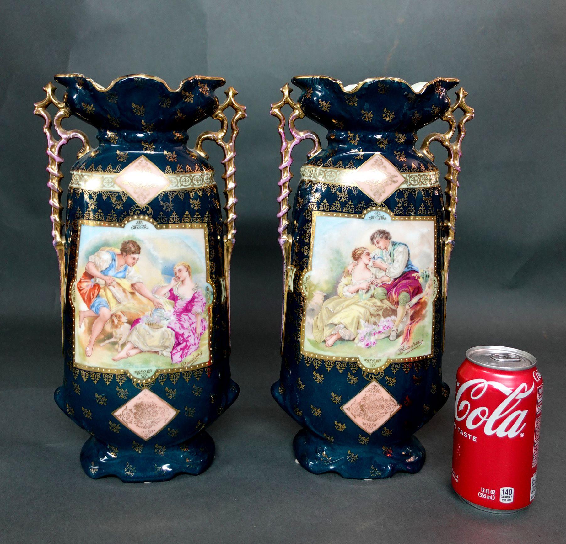 Paire de vases autrichiens Victoria Carlsbad du 19ème siècle « marqués » en vente 12