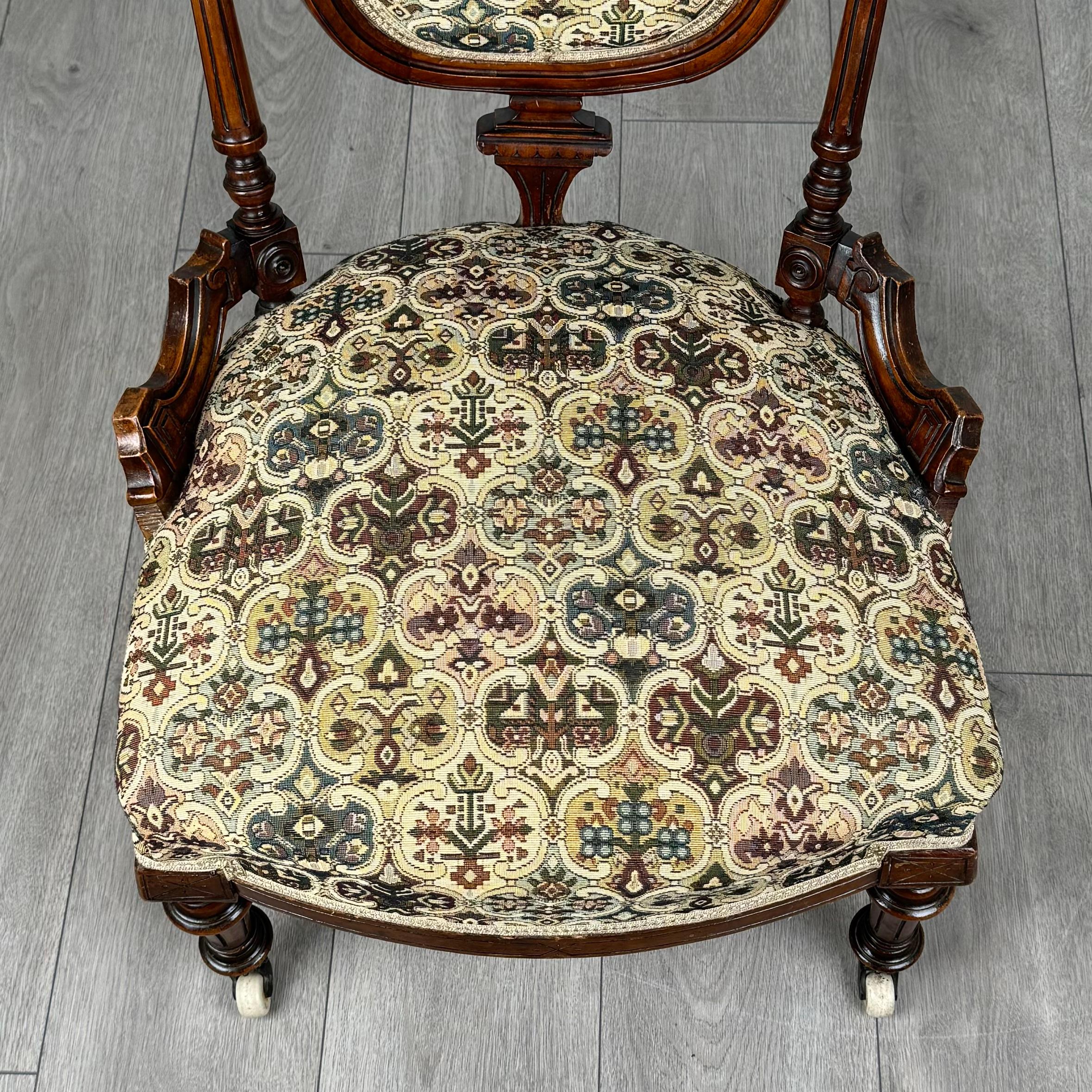 Pareja De Sillones Antiguos De Nogal Siglo XIX ( REF AF-3609 ) en venta 5