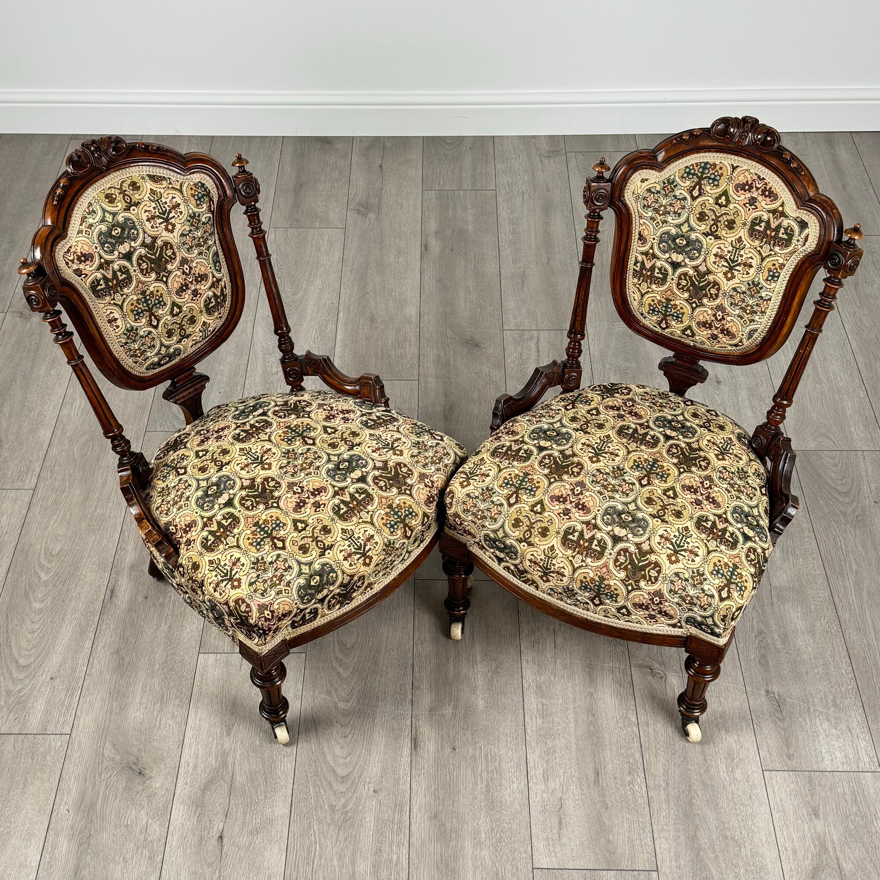 Pareja De Sillones Antiguos De Nogal Siglo XIX ( REF AF-3609 ) en venta 7