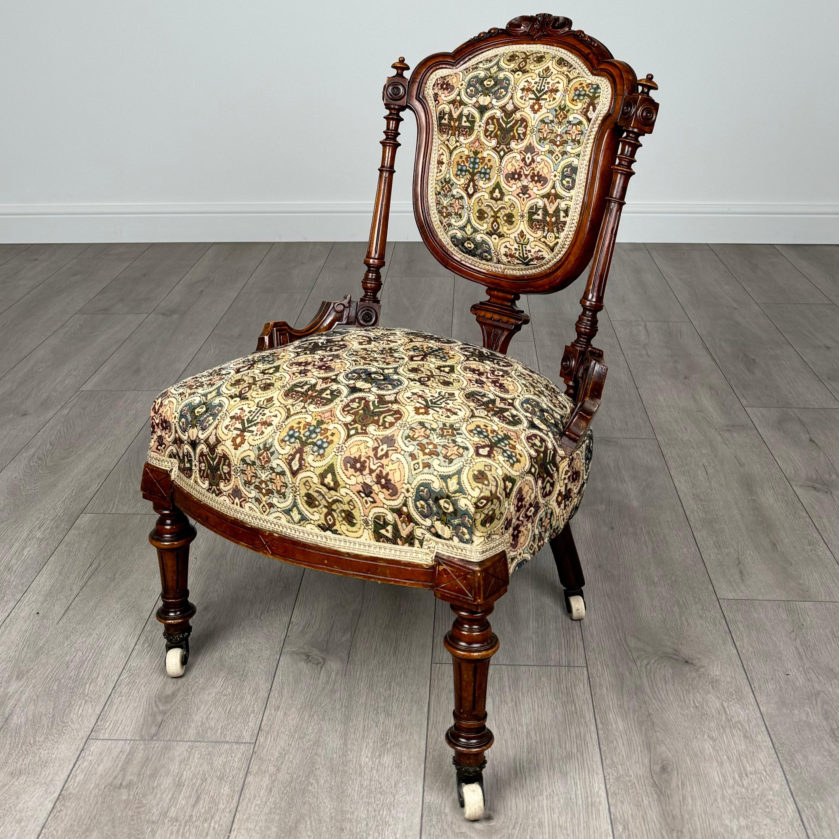 Pareja De Sillones Antiguos De Nogal Siglo XIX ( REF AF-3609 ) Victoriano en venta