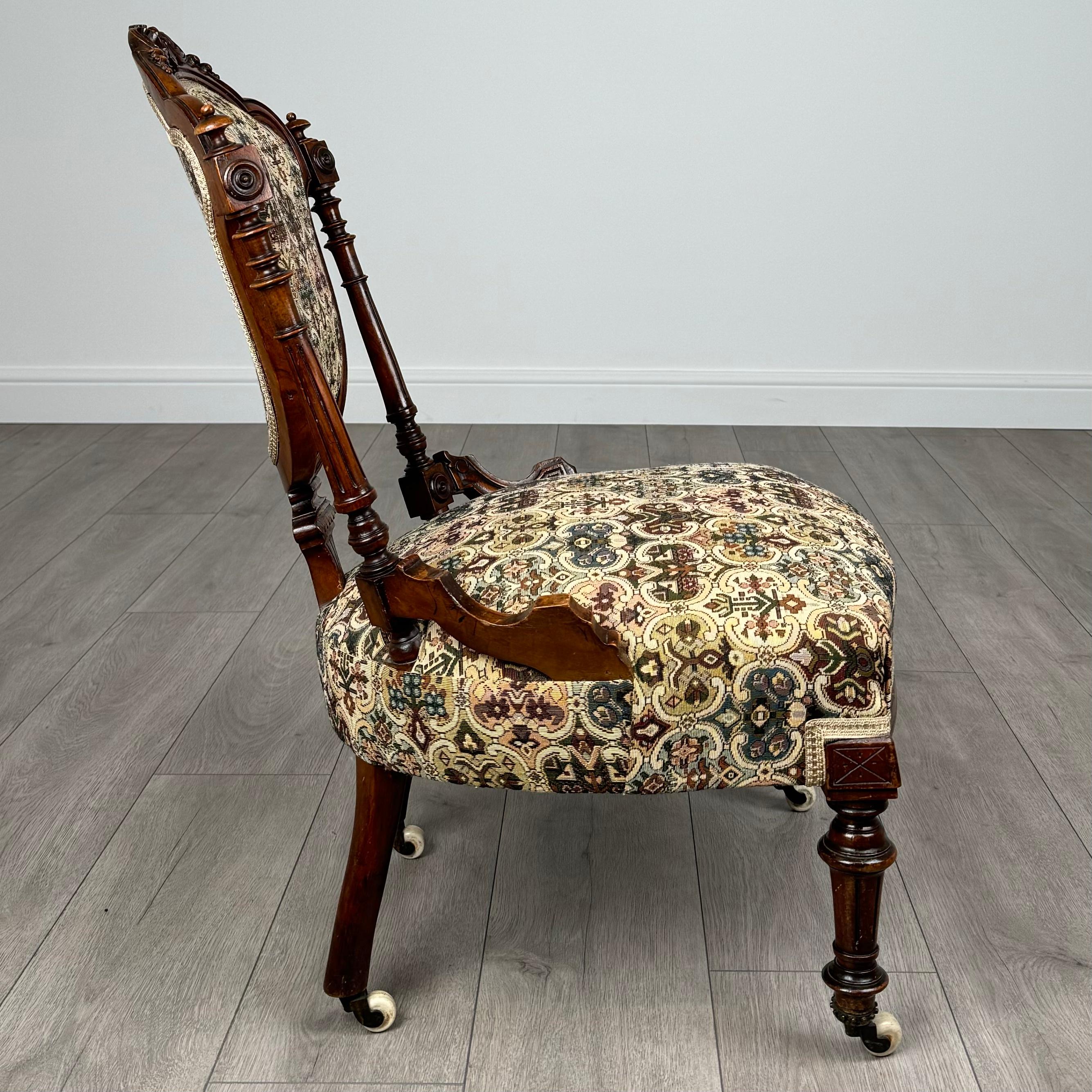 Pareja De Sillones Antiguos De Nogal Siglo XIX ( REF AF-3609 ) en venta 1