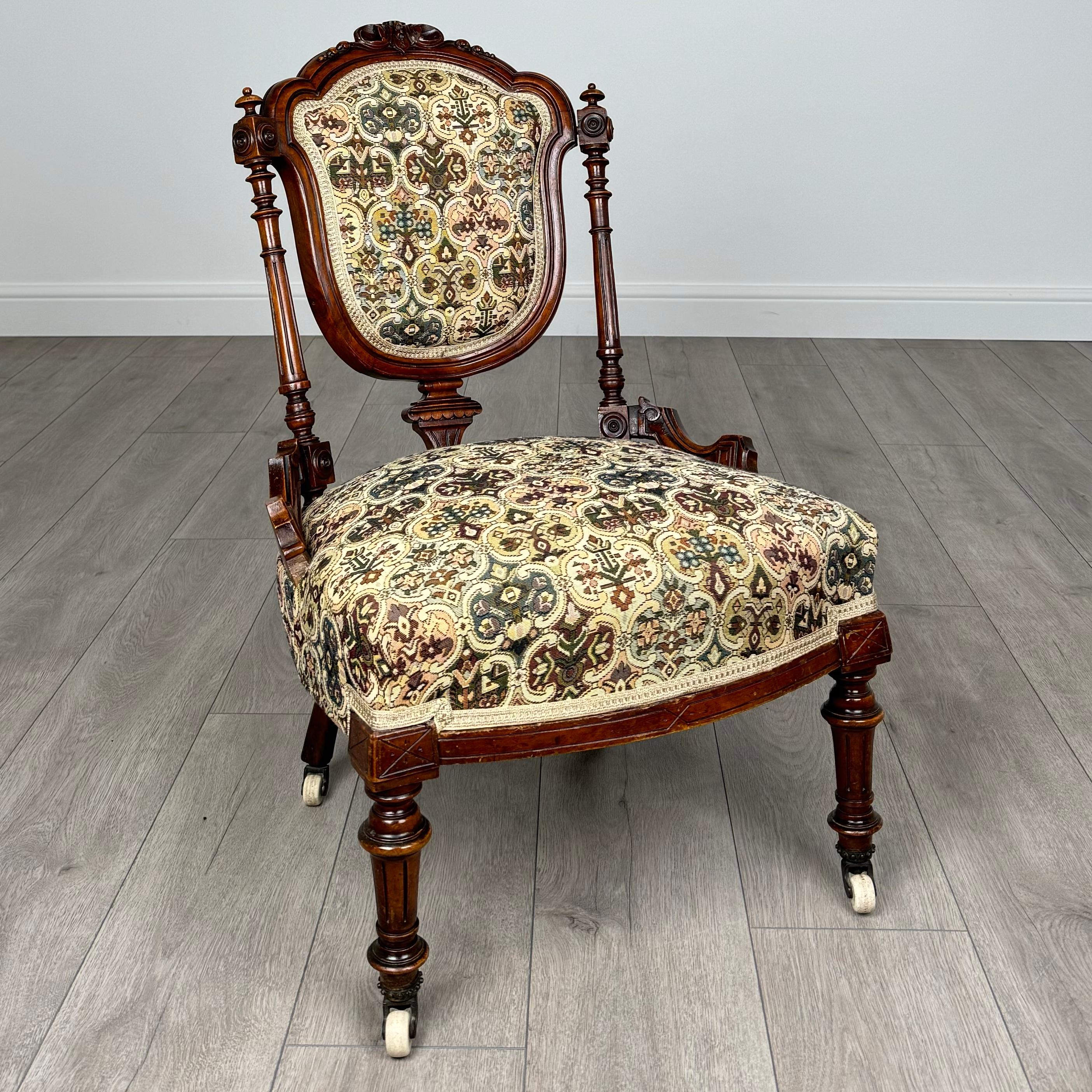 Pareja De Sillones Antiguos De Nogal Siglo XIX ( REF AF-3609 ) en venta 2
