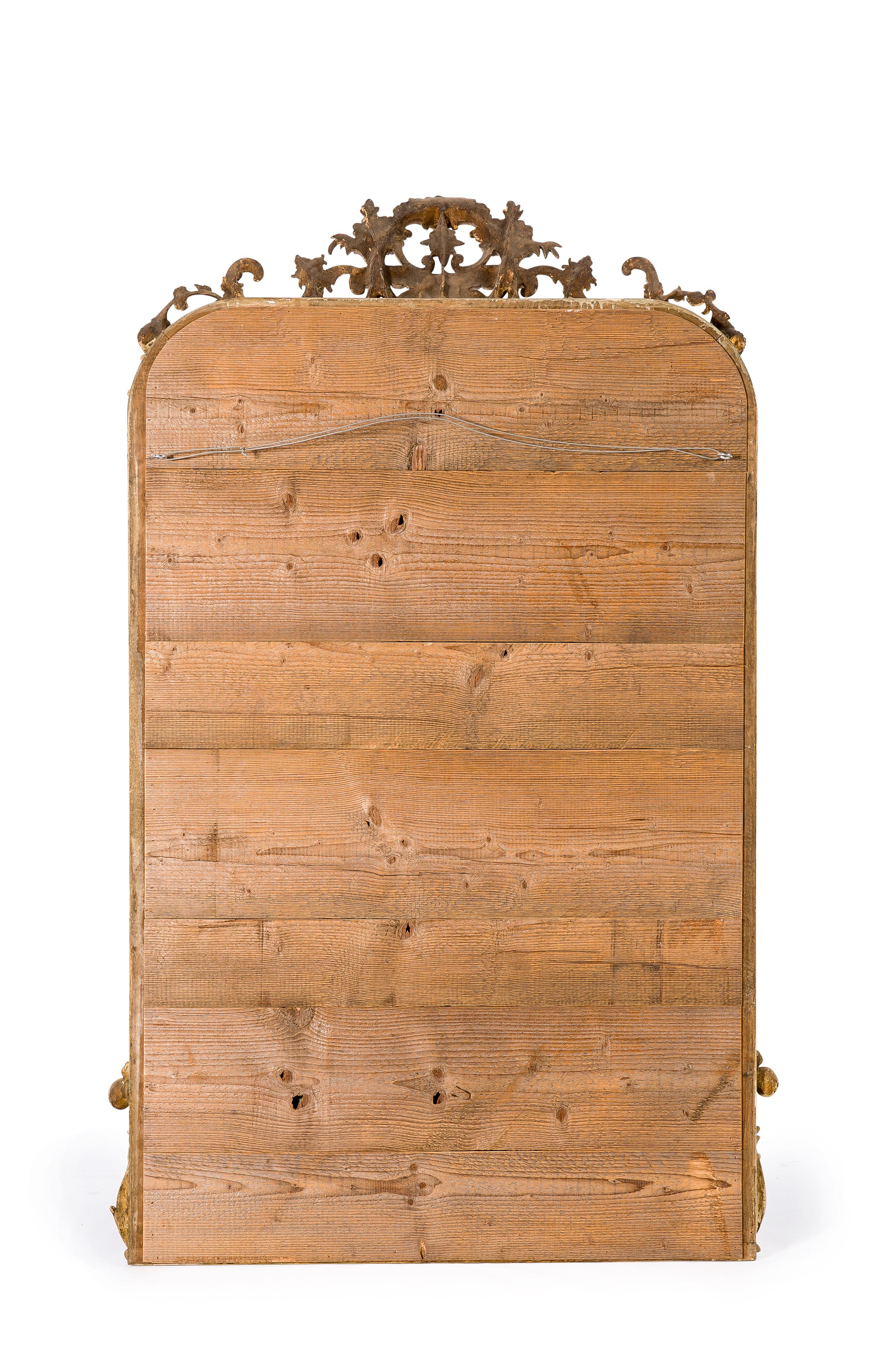 Antiker französischer Louis Philippe-Spiegel des 19. Jahrhunderts mit verschnörkeltem Wappen im Angebot 4