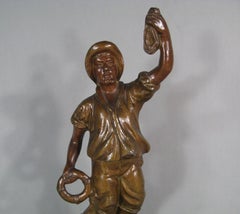 Figurine de sauveteur de mer patinée du 19ème siècle - 1Y197