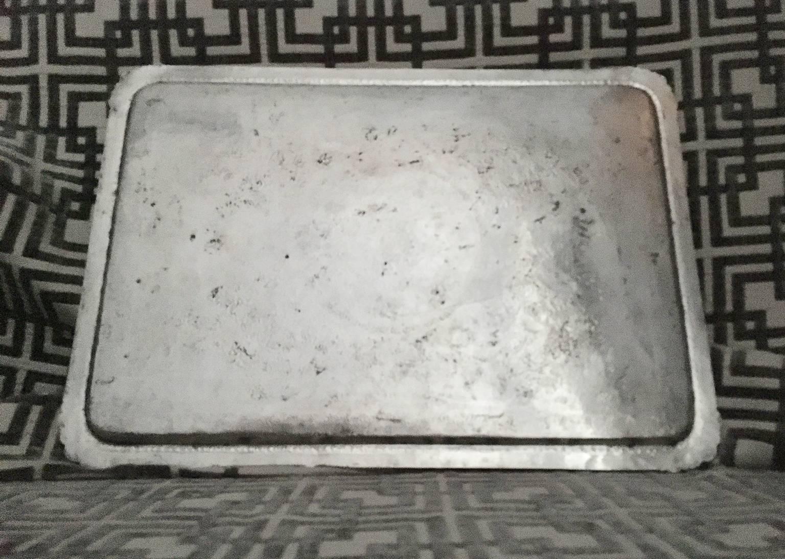 Antique 19th Century Persian Silver Tray 2