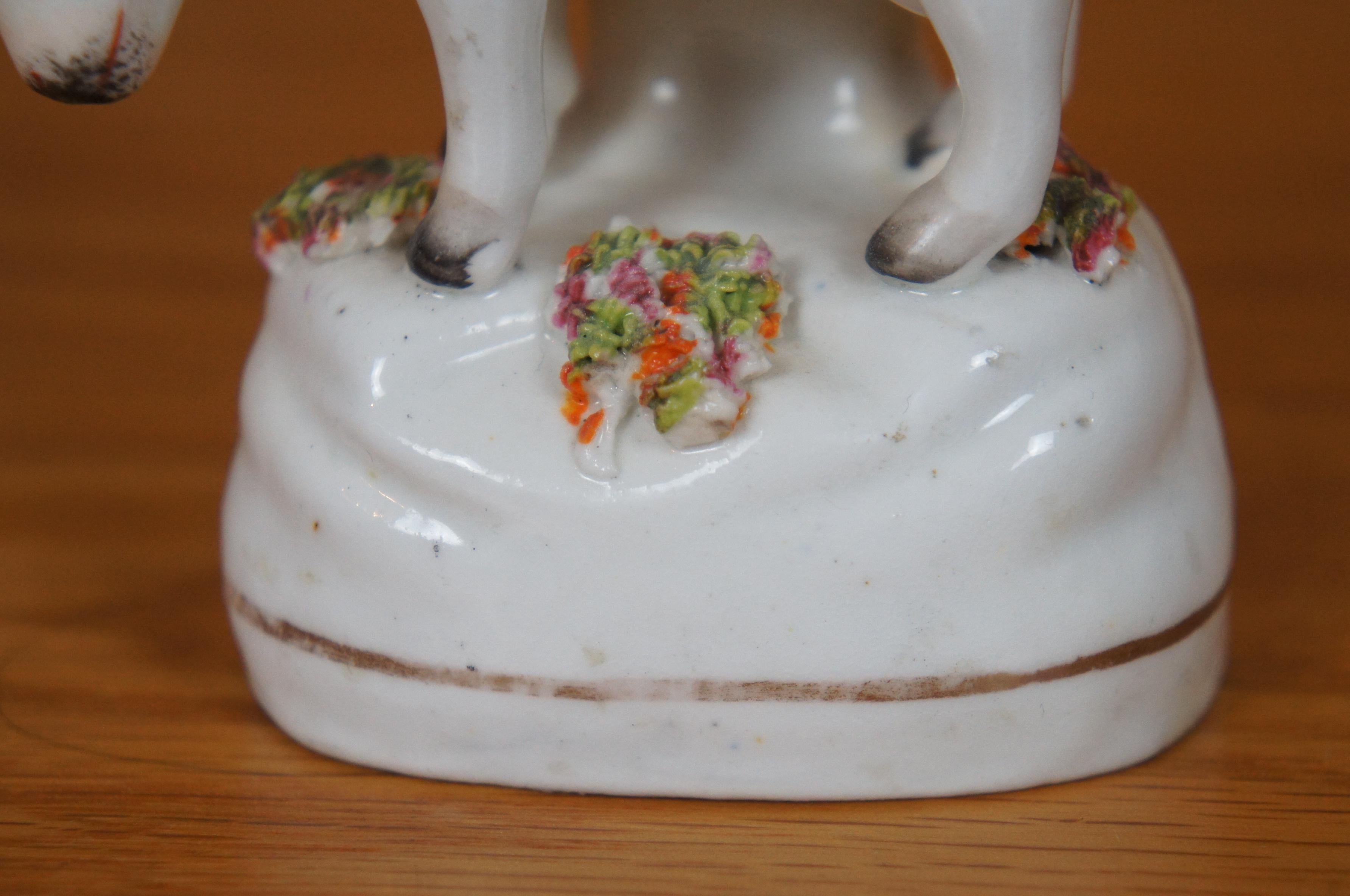 Antique 19th Century Petite Staffordshire Cow Spill Vase Flatback Figurine 4