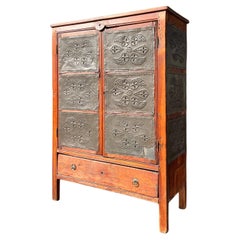 Antiquité 19ème siècle Pie Safe Cabinet Single Drawer American