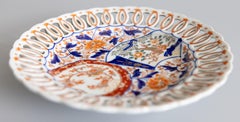 Antique 19th Century Pierced Japanese Imari Plate
