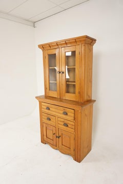Antique 19th Century Pine Buffet Hutch, Pantry Farmhouse, Canada, 1870