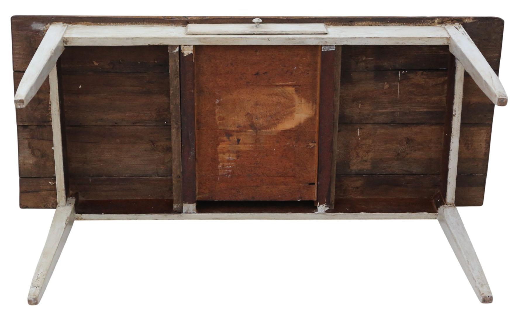 Antigua Mesa de Cocina de Comedor de Pino del Siglo XIX con Cajón - Fina Calidad en venta 4