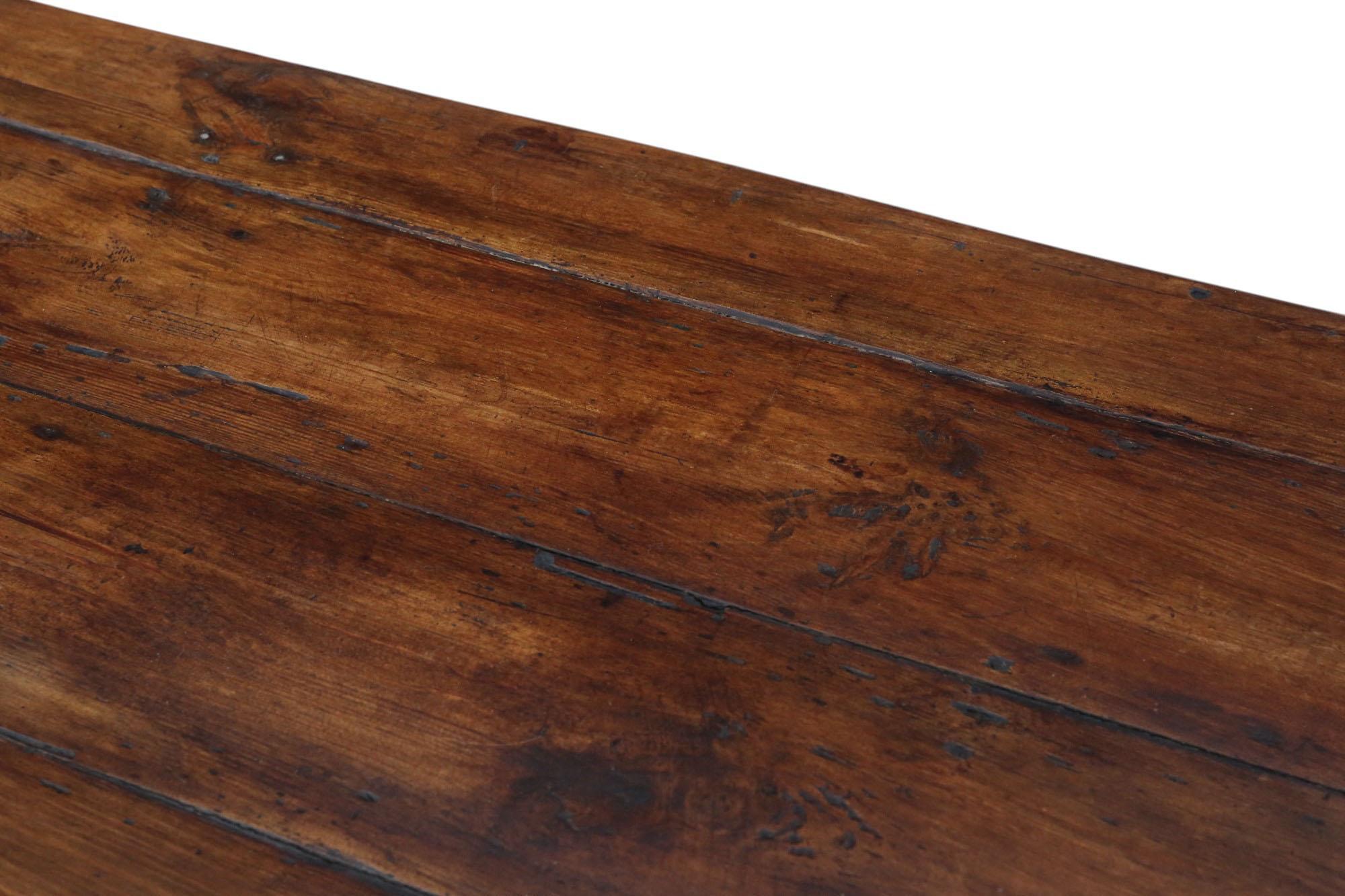 Antigua Mesa de Cocina de Comedor de Pino del Siglo XIX con Cajón - Fina Calidad Madera en venta