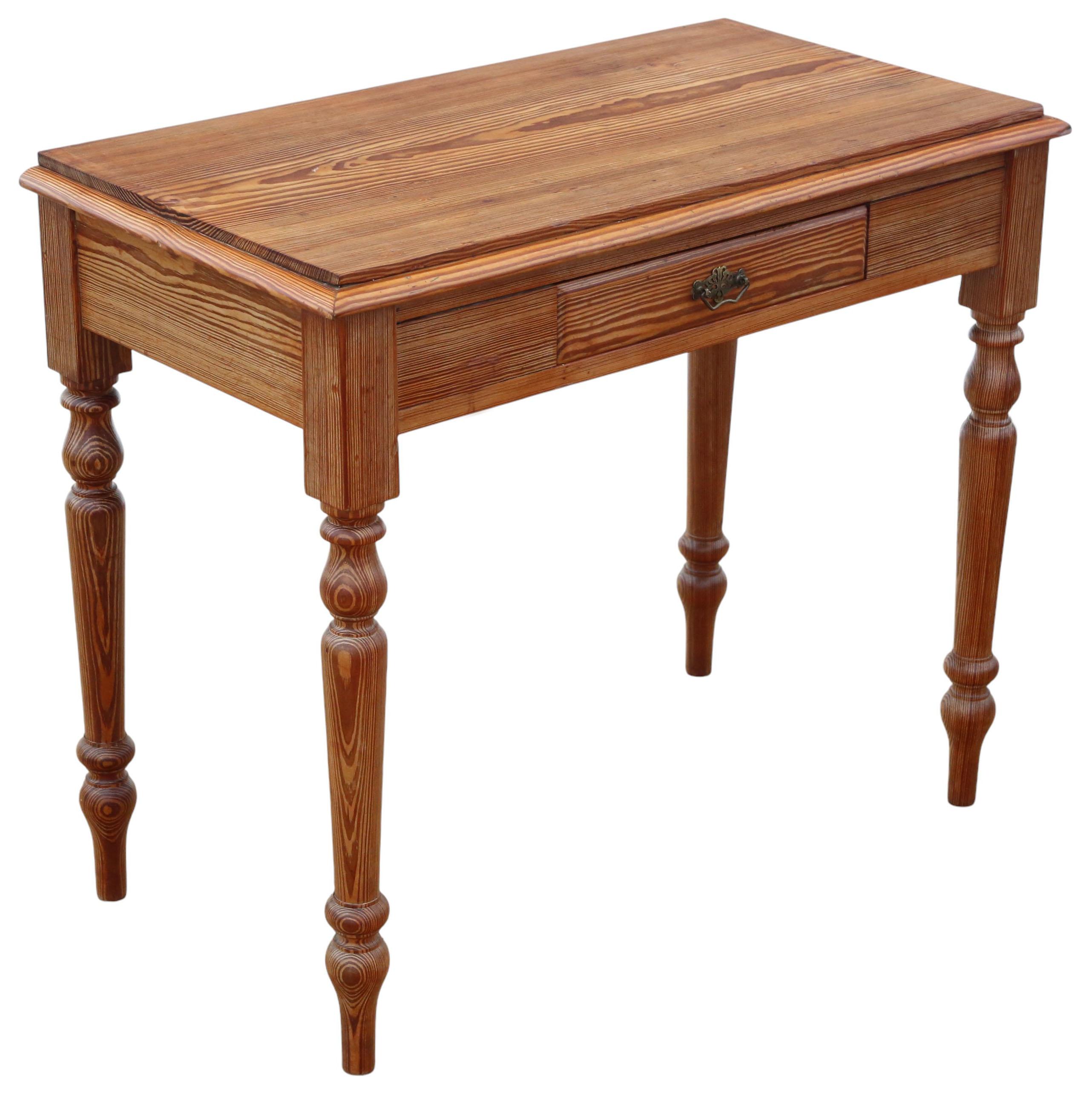 Antique 19th Century Pitch Pine Desk / Writing Table – Side or Dressing Occasional Table

Full of authentic charm and character, this rare decorative find would make a wonderful statement piece in the right setting. Attractive age, colour, and