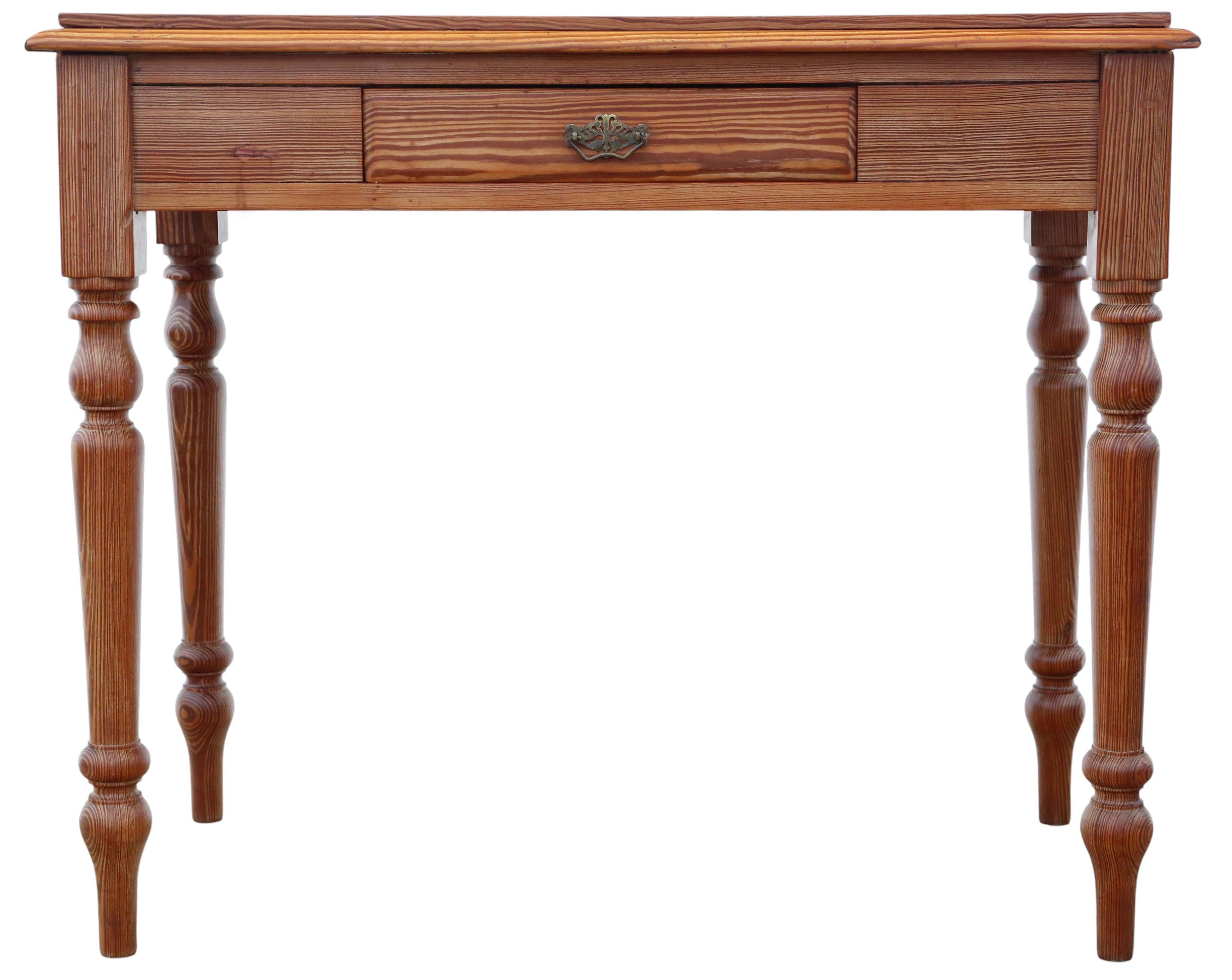 Antique 19th Century Pitch Pine Desk / Writing Table – Side or Dressing Occasion For Sale 1