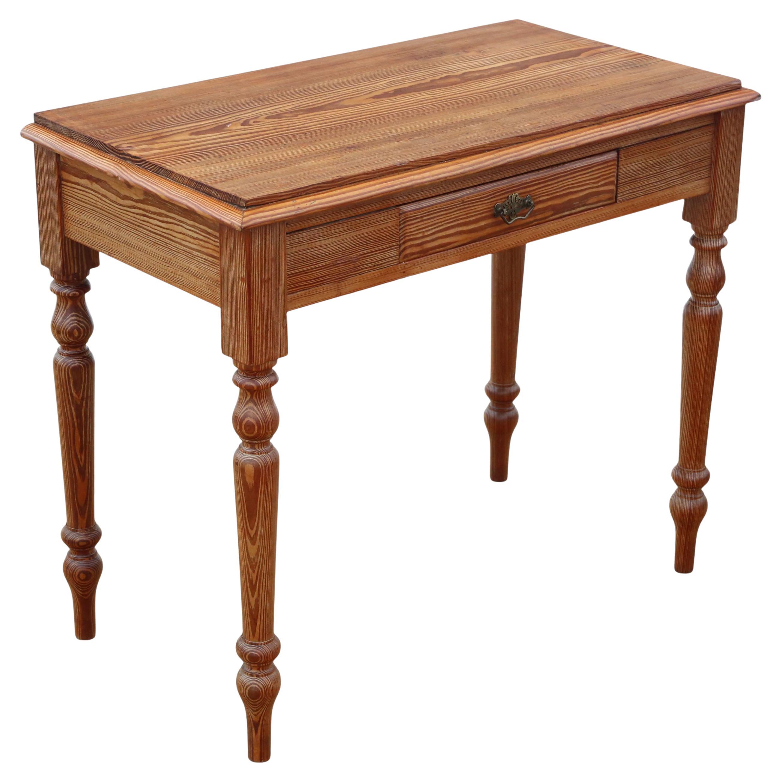 Antique 19th Century Pitch Pine Desk / Writing Table – Side or Dressing Occasion