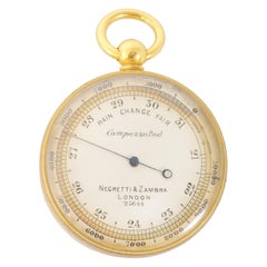 Antikes Taschenbarometer aus dem 19. Jahrhundert von Negretti &amp;amp; Zambra aus London, um 1880