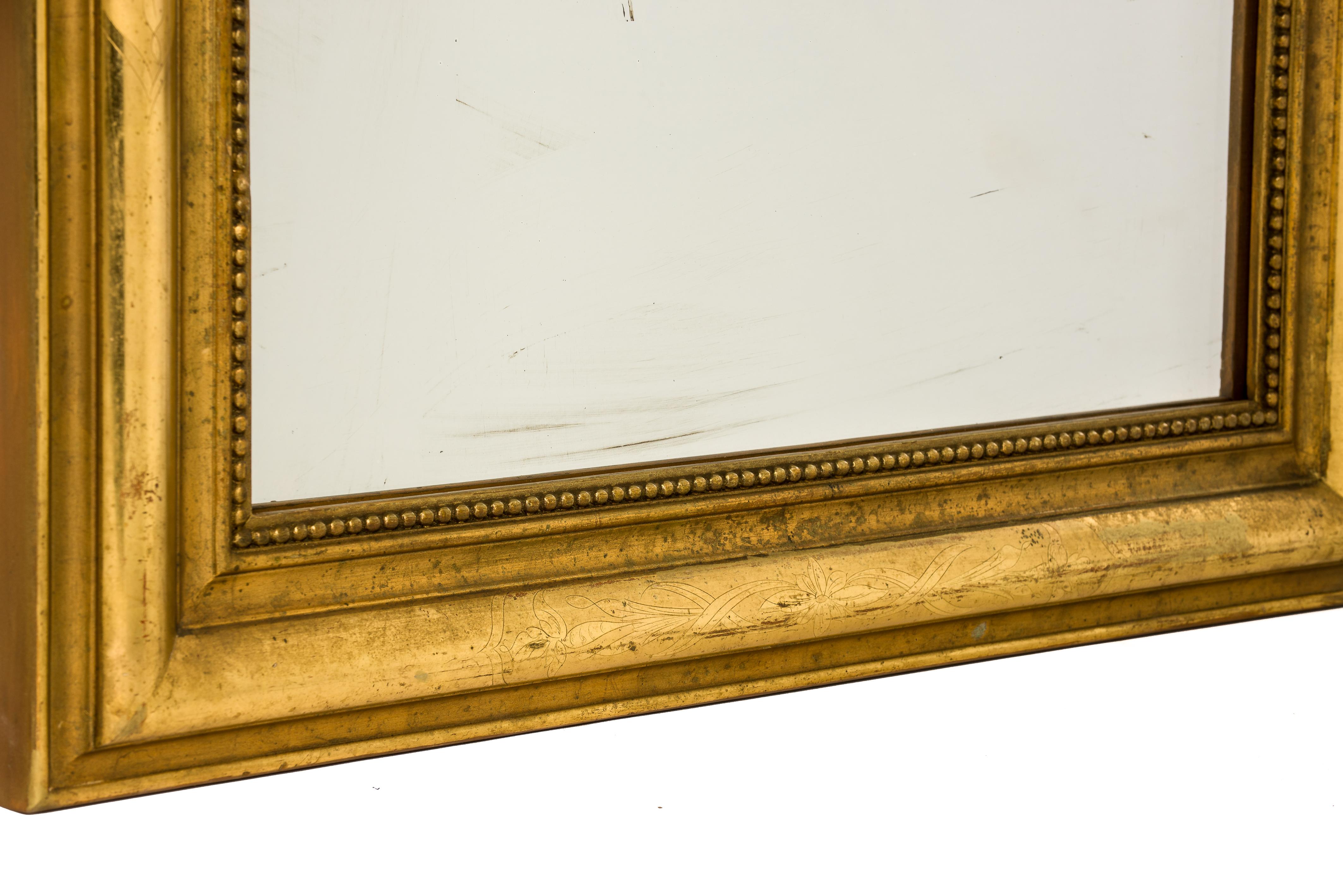 Antique 19th Century Polished Gold Gilt French Louis Philippe Mirror 3