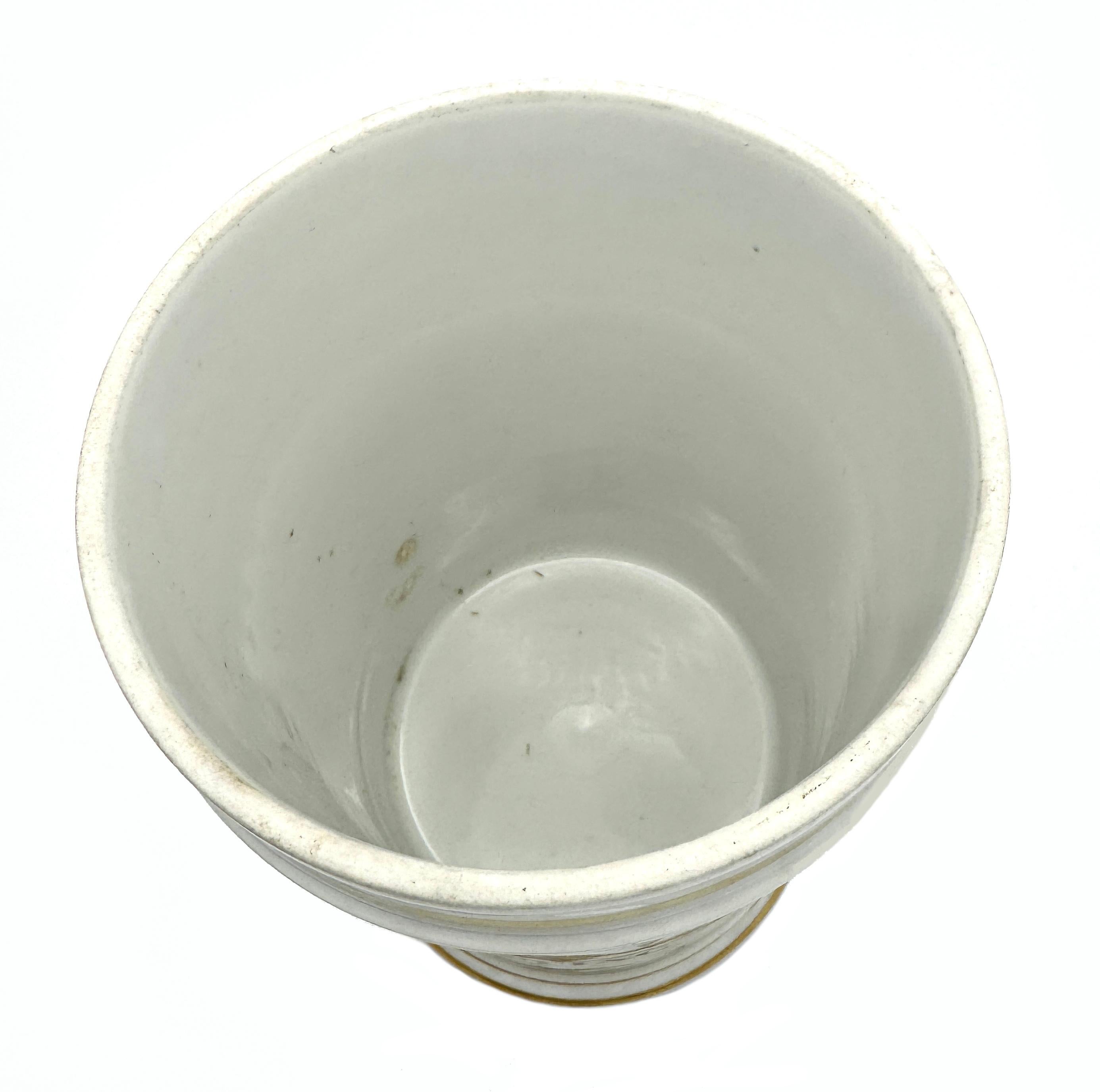 Peint Ancienne jarre d'apothicaire en porcelaine du 19ème siècle 'Ong : Égypte' Palmiers Serpents en vente