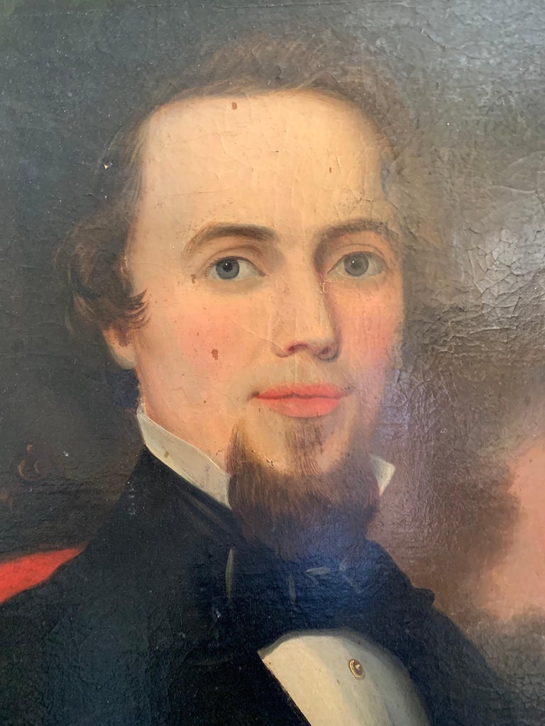 Antique 19th Century Portrait of a Man Original Oil Painting For Sale ...