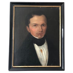 Antico ritratto del XIX secolo di un gentiluomo olandese d'élite