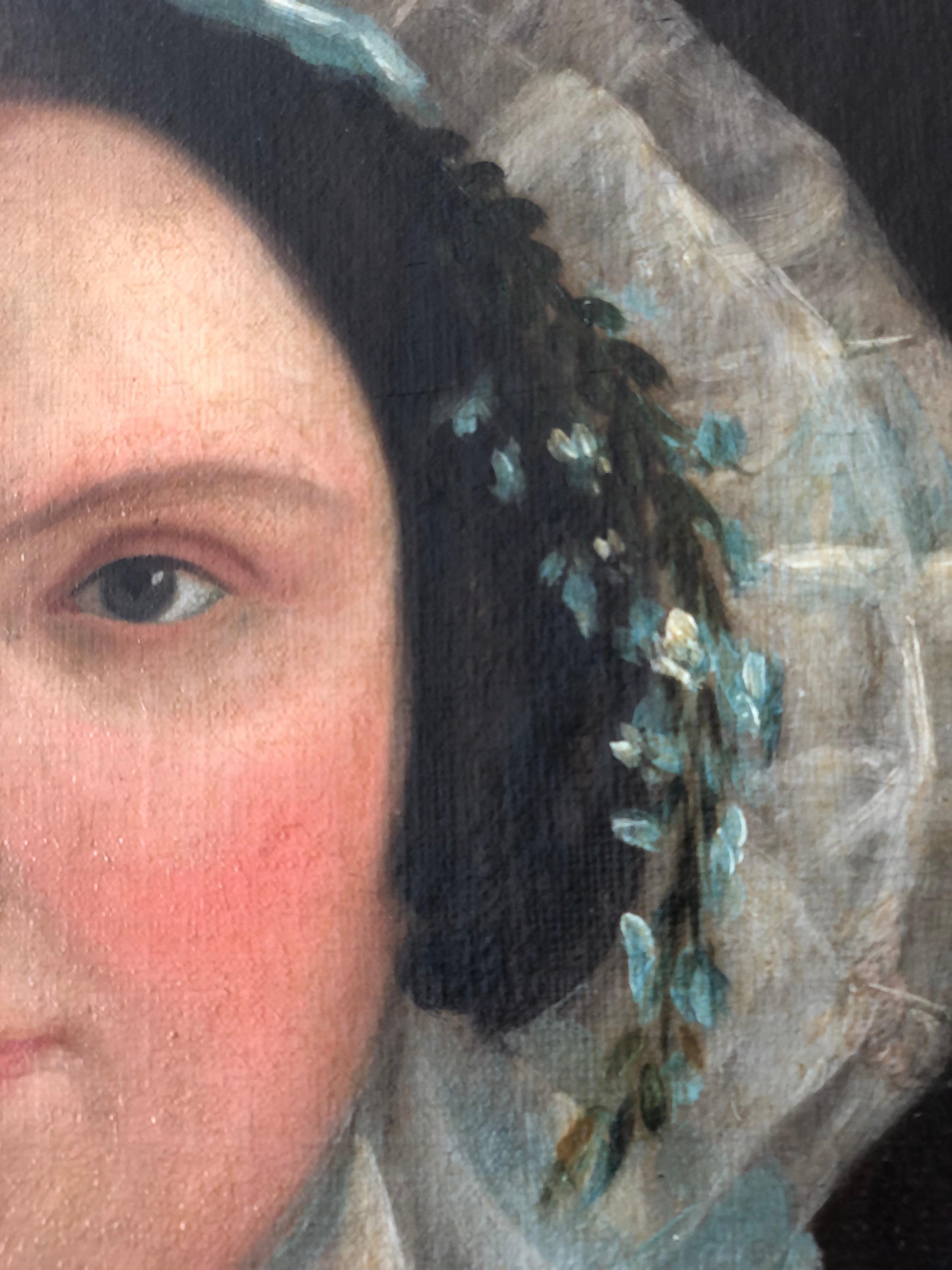 Antique 19th Century Portrait Painting of A Elite Dutch Lady In Good Condition For Sale In Sakskøbing, DK