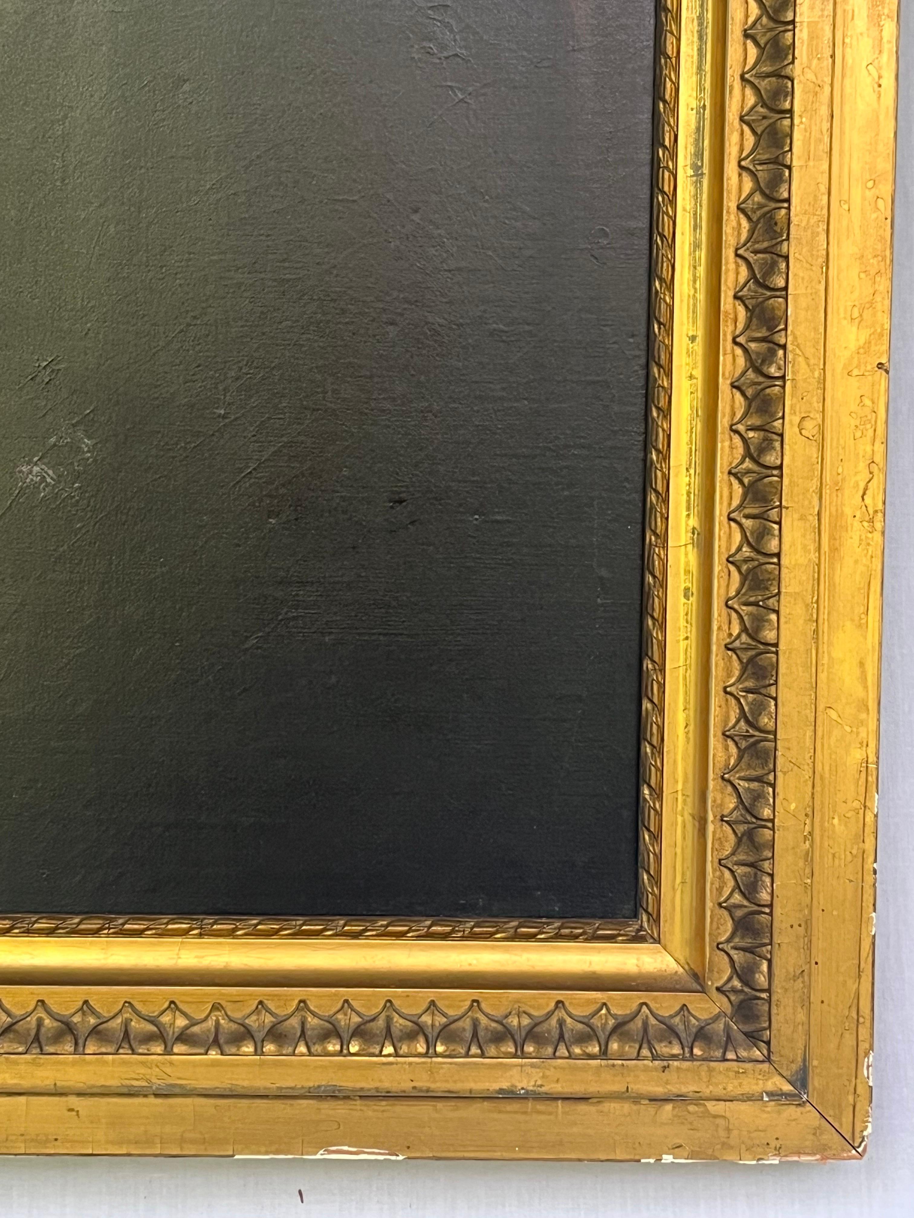 Antique 19th Century Portrait Painting of Boston Gentleman in Period Gilt Frame For Sale 3