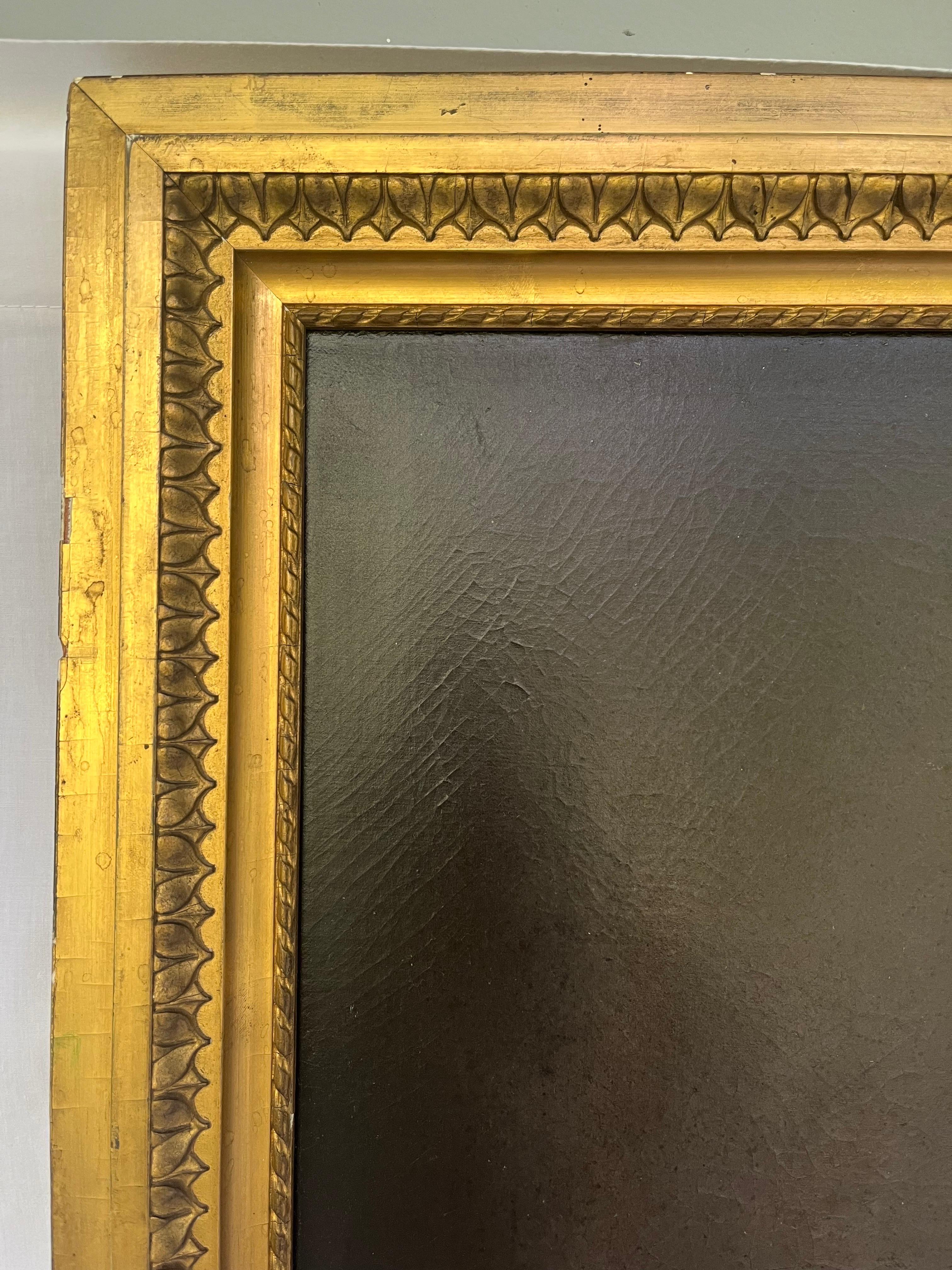 Canvas Antique 19th Century Portrait Painting of Boston Gentleman in Period Gilt Frame For Sale